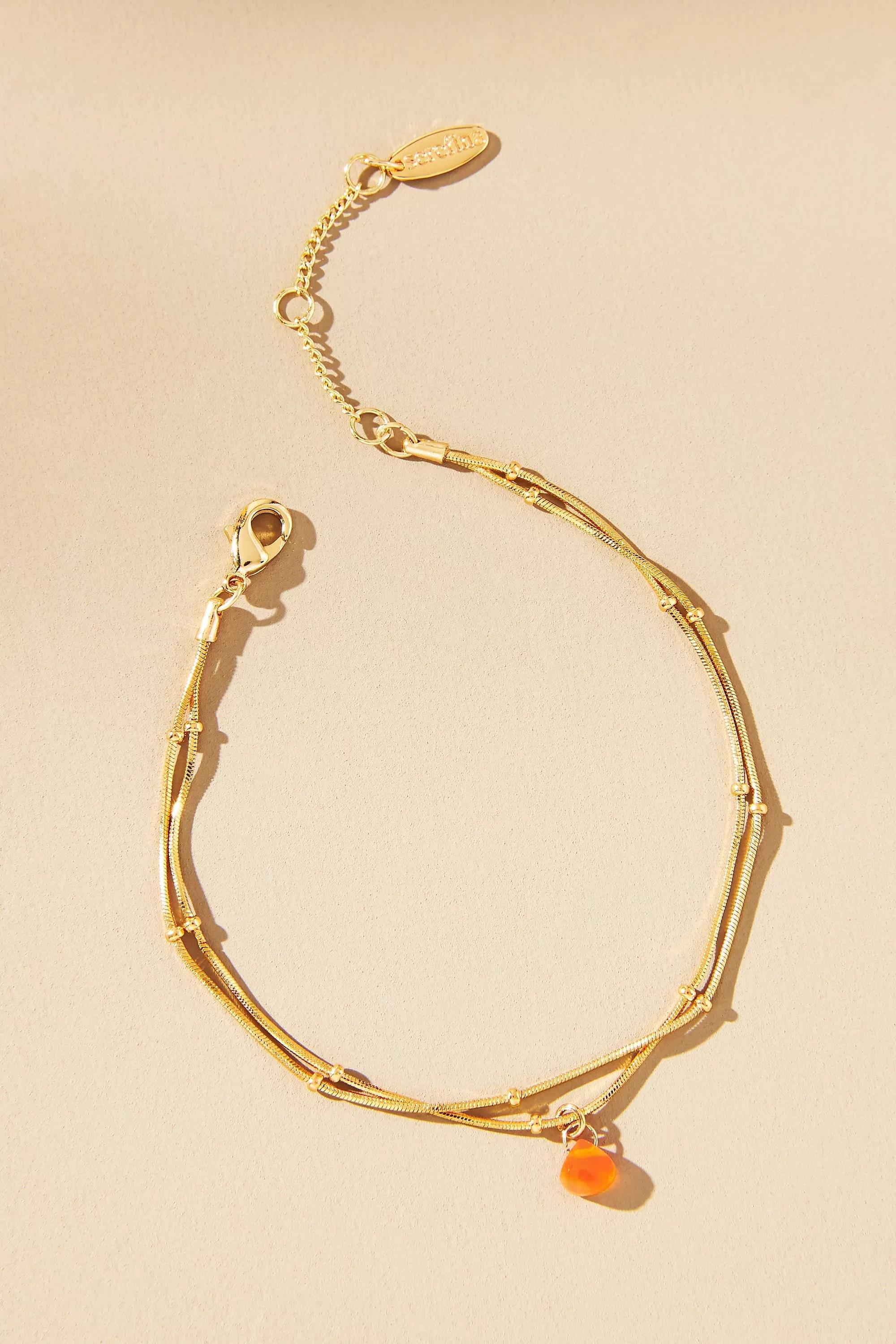 Delicate Stone Drop Bracelet, Red, A501_0060, large image number 0