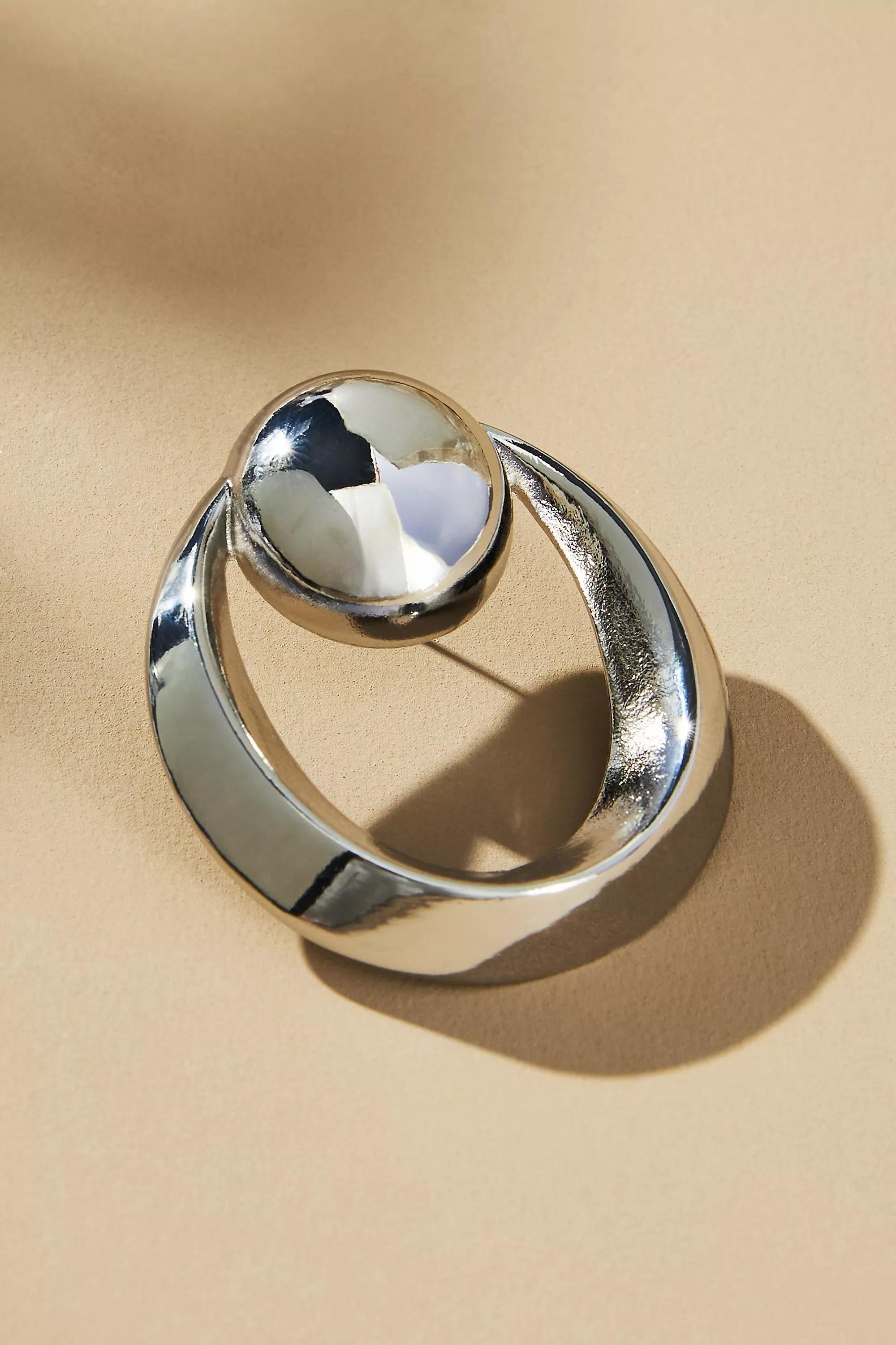 Smart Circle Drop Earrings, Silver, A501_0007, large image number 3