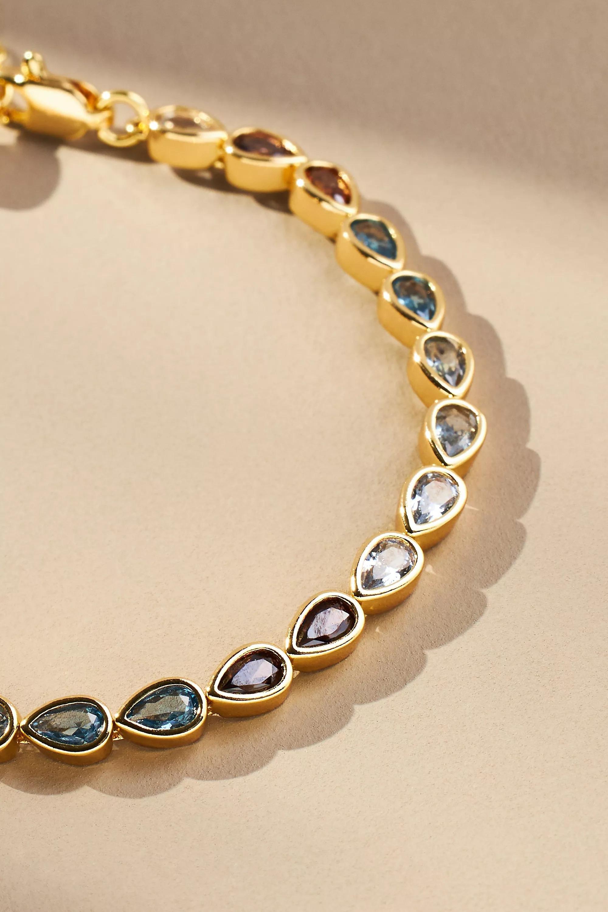 Faceted Pear Wrap Bracelet, Gold-Plated, A501_0044, large image number 1