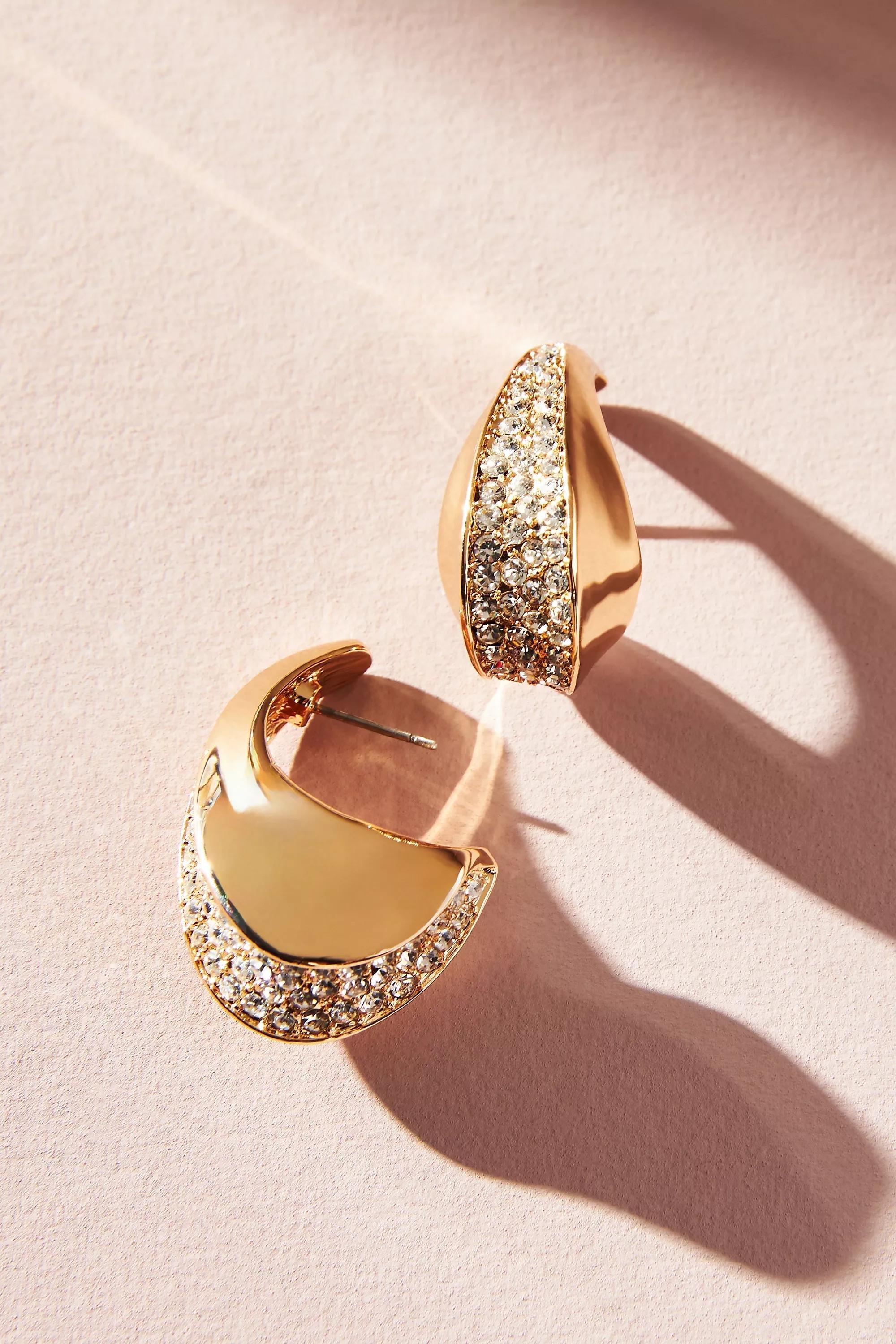 Anthropologie Drop Hoop, Gold 14K, A501_0070, large image number 1