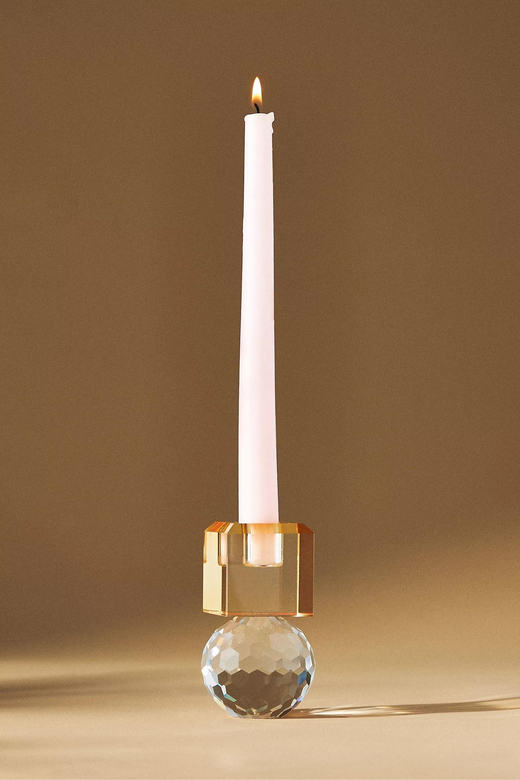 Crystal Candle Holder - C, Yellow, , medium