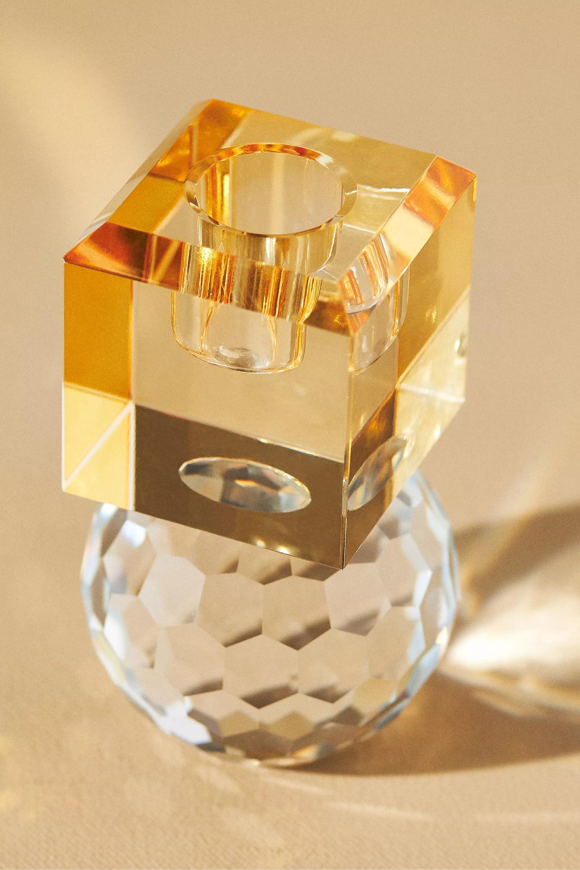 Crystal Candle Holder - C, Yellow, A501_0072, large image number 1