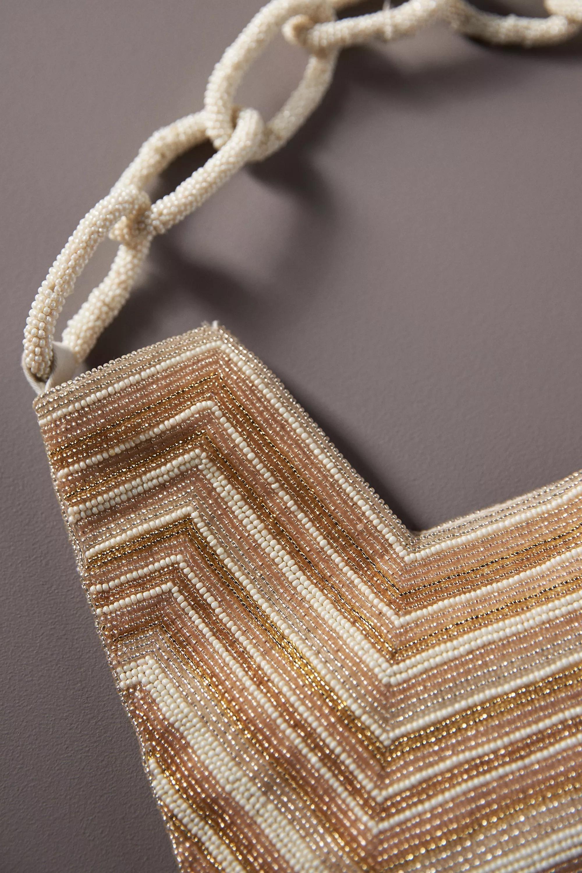 Beaded Square Shoulder Bag, Beige, A501_0014, large image number 2