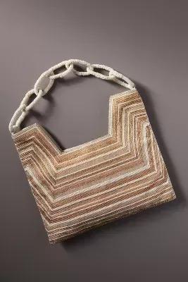 Beaded Square Shoulder Bag, Beige, A501_0014, large image number 3