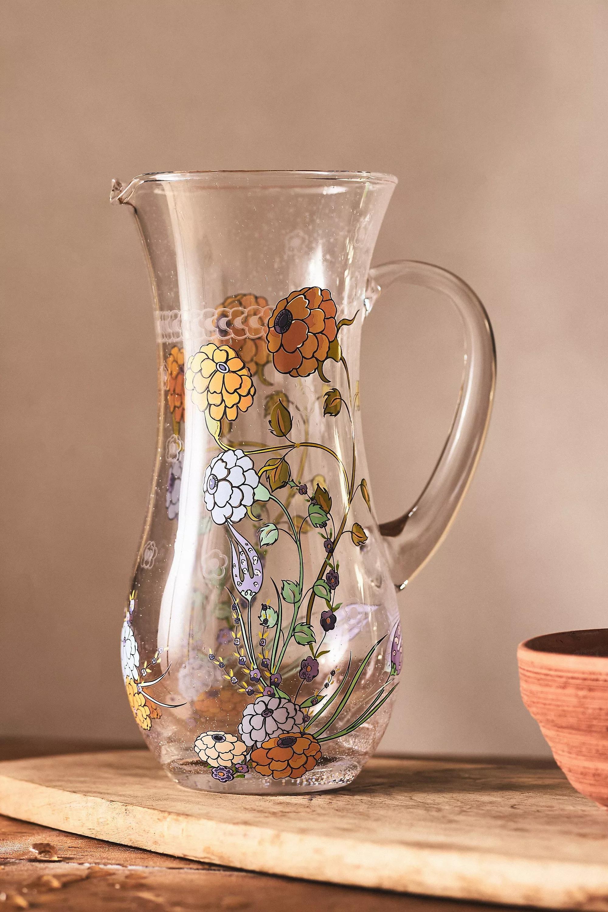 Turkuaz Kitchen Posy Glass Jug, Multicolour, A501_0100, large image number 3