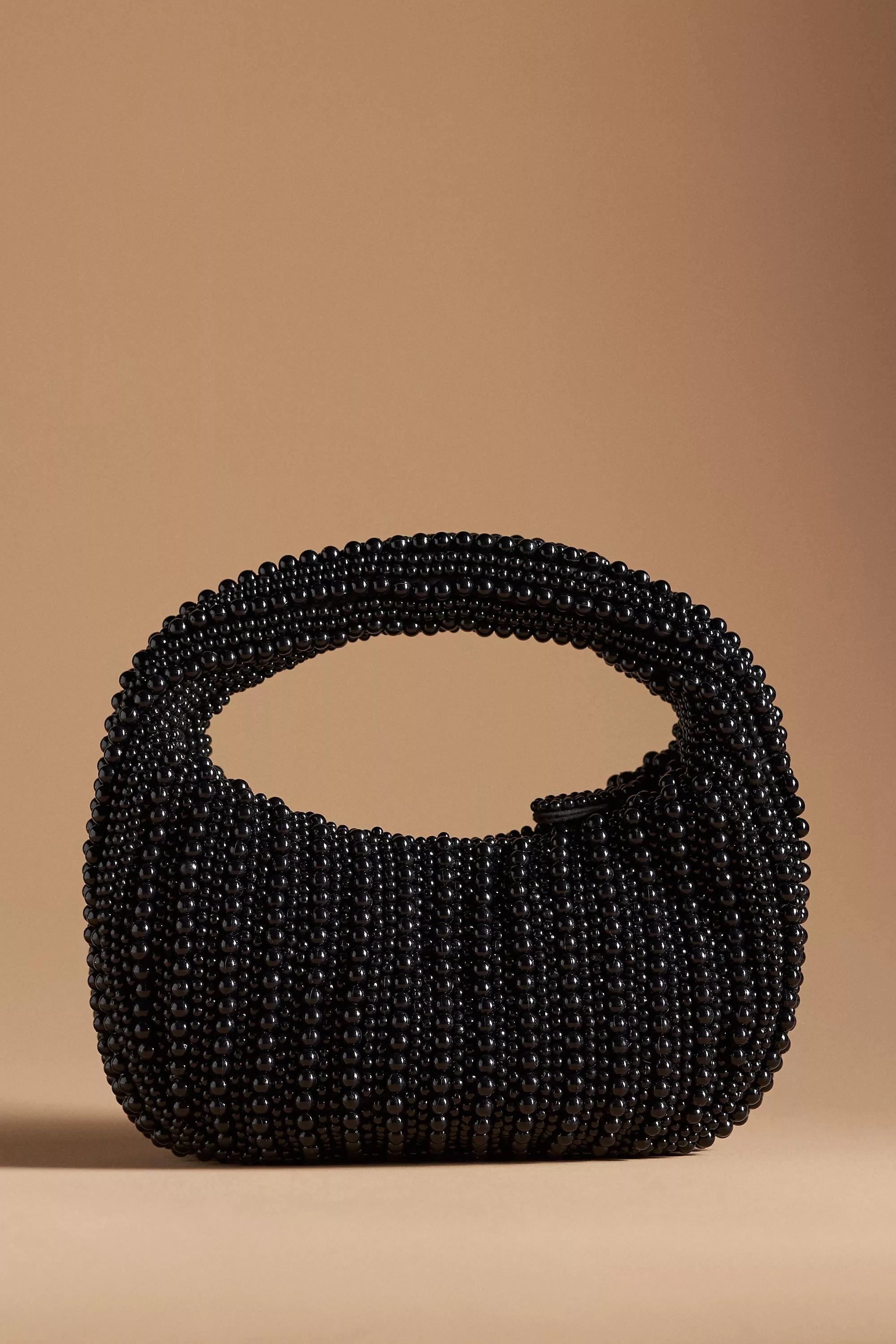 Mini Beaded Shoulder Bag, Black, A501_0001, large image number 0