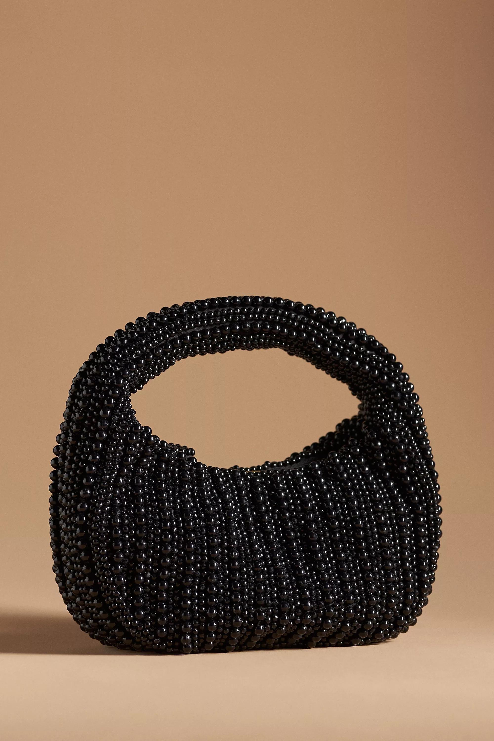 Mini Beaded Shoulder Bag, Black, A501_0001, large image number 1