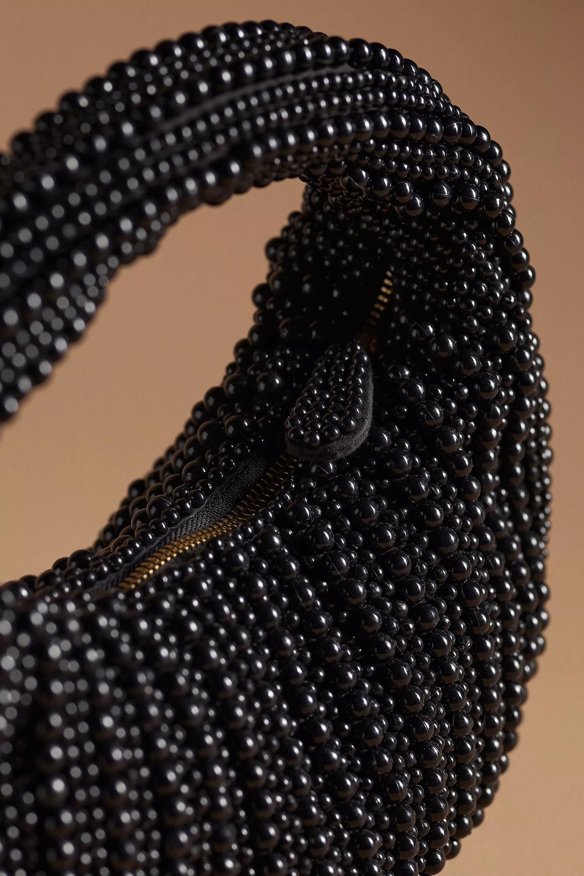 Mini Beaded Shoulder Bag, Black, A501_0001, large image number 2