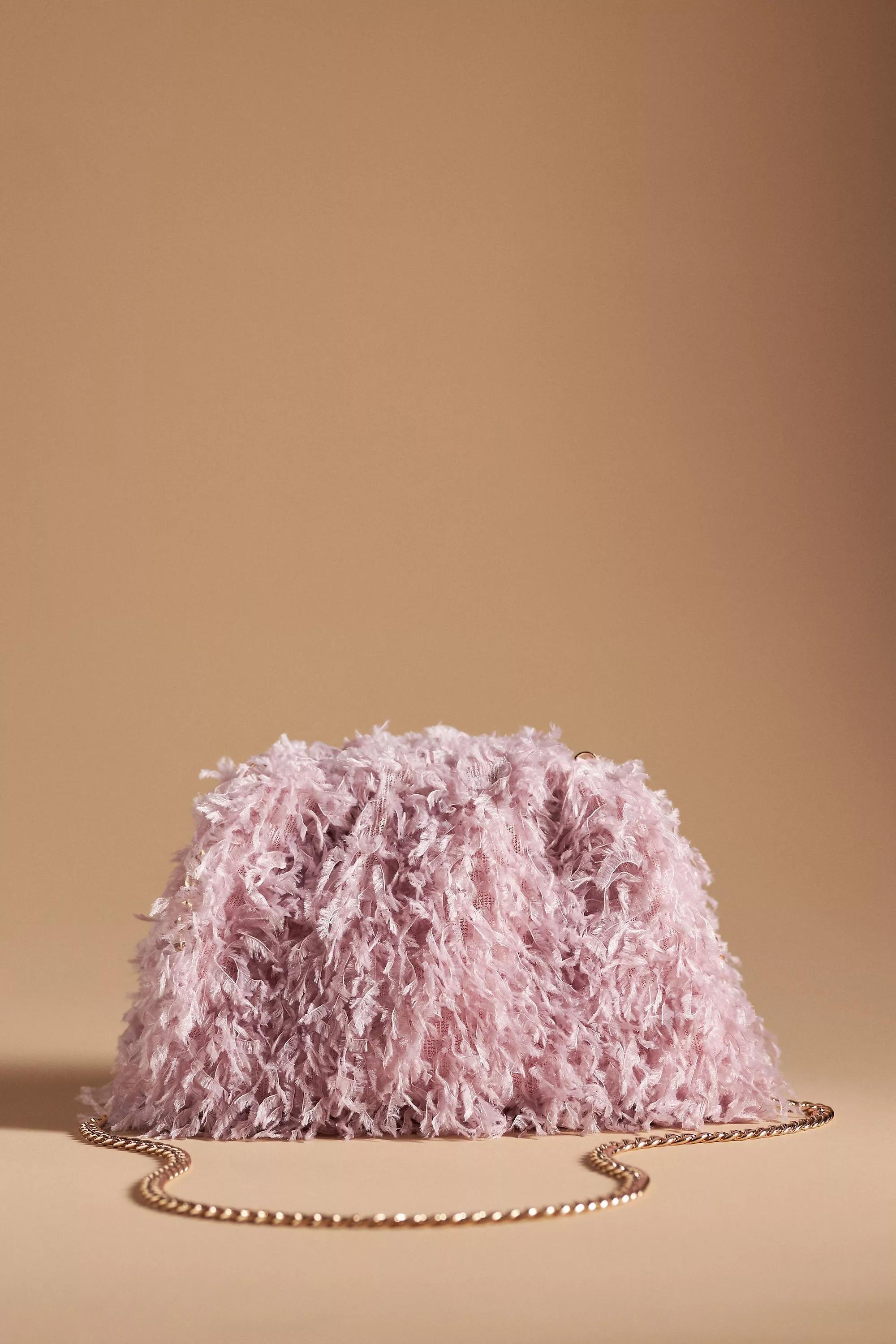 The Frankie Clutch Bag: Feather Confetti Edition, Purple, A501_0054, large image number 1