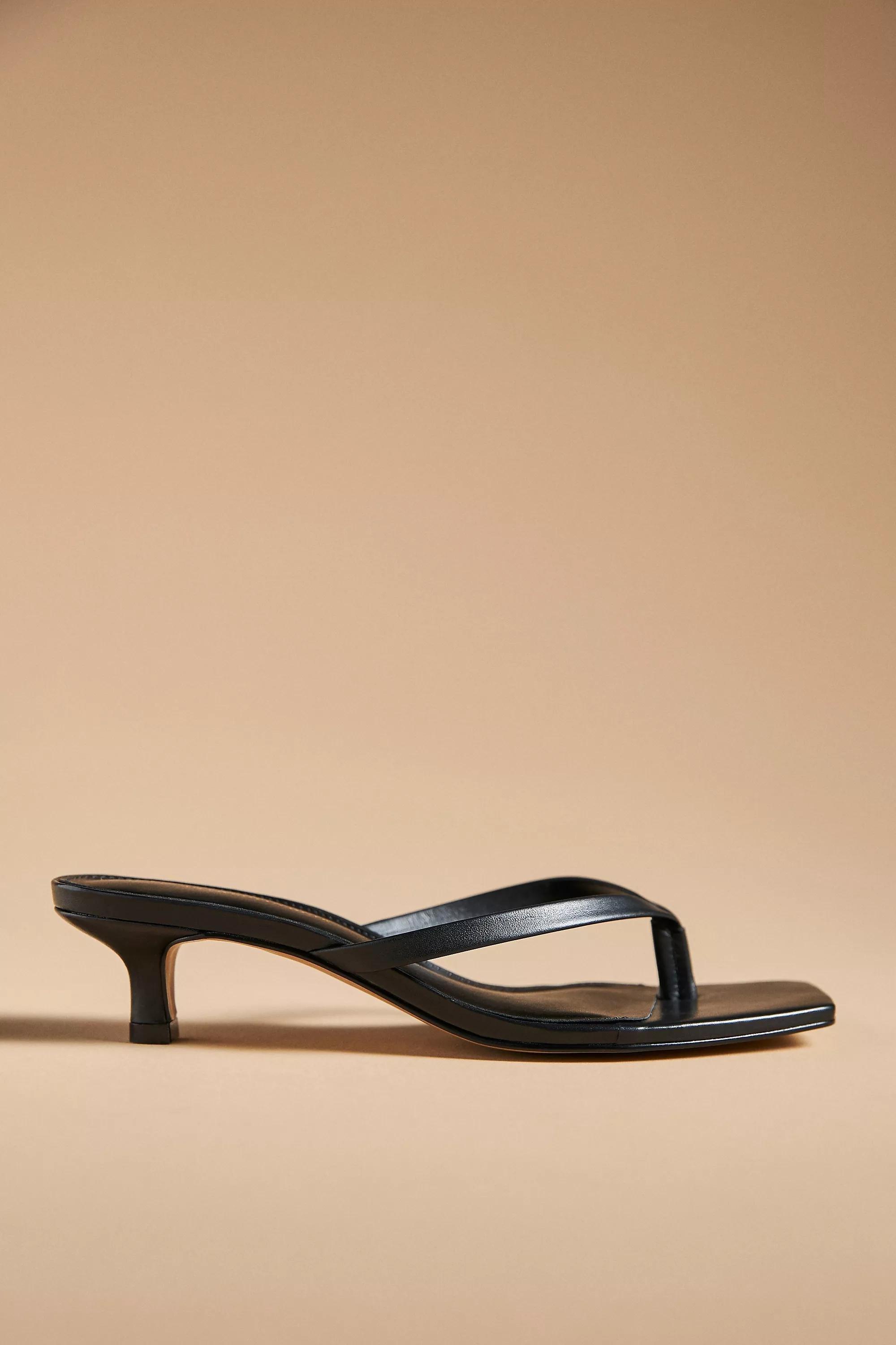 By Anthropologie Thong Kitten Heels, Black, , large image number 1