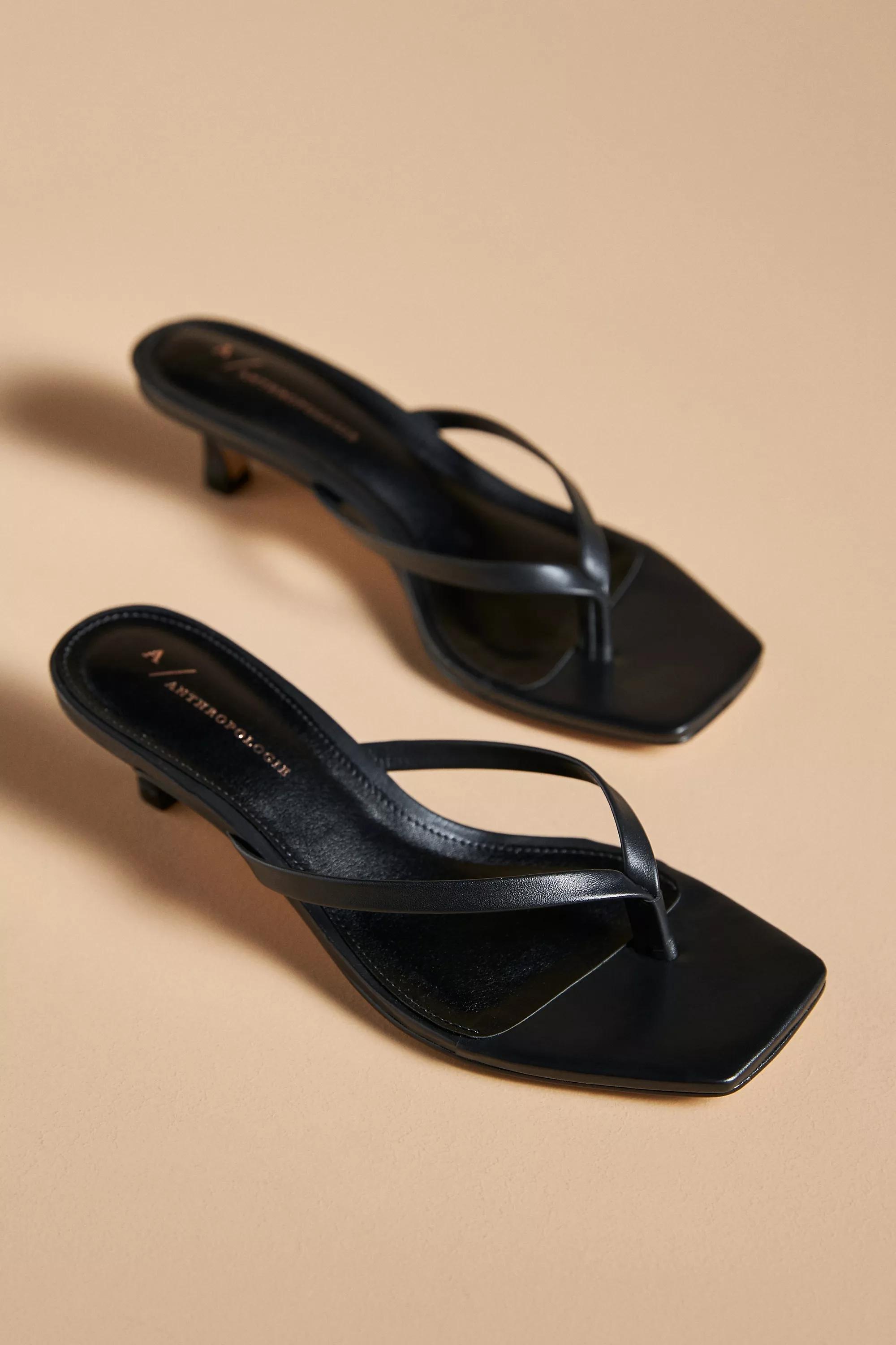 By Anthropologie Thong Kitten Heels, Black, , large image number 2