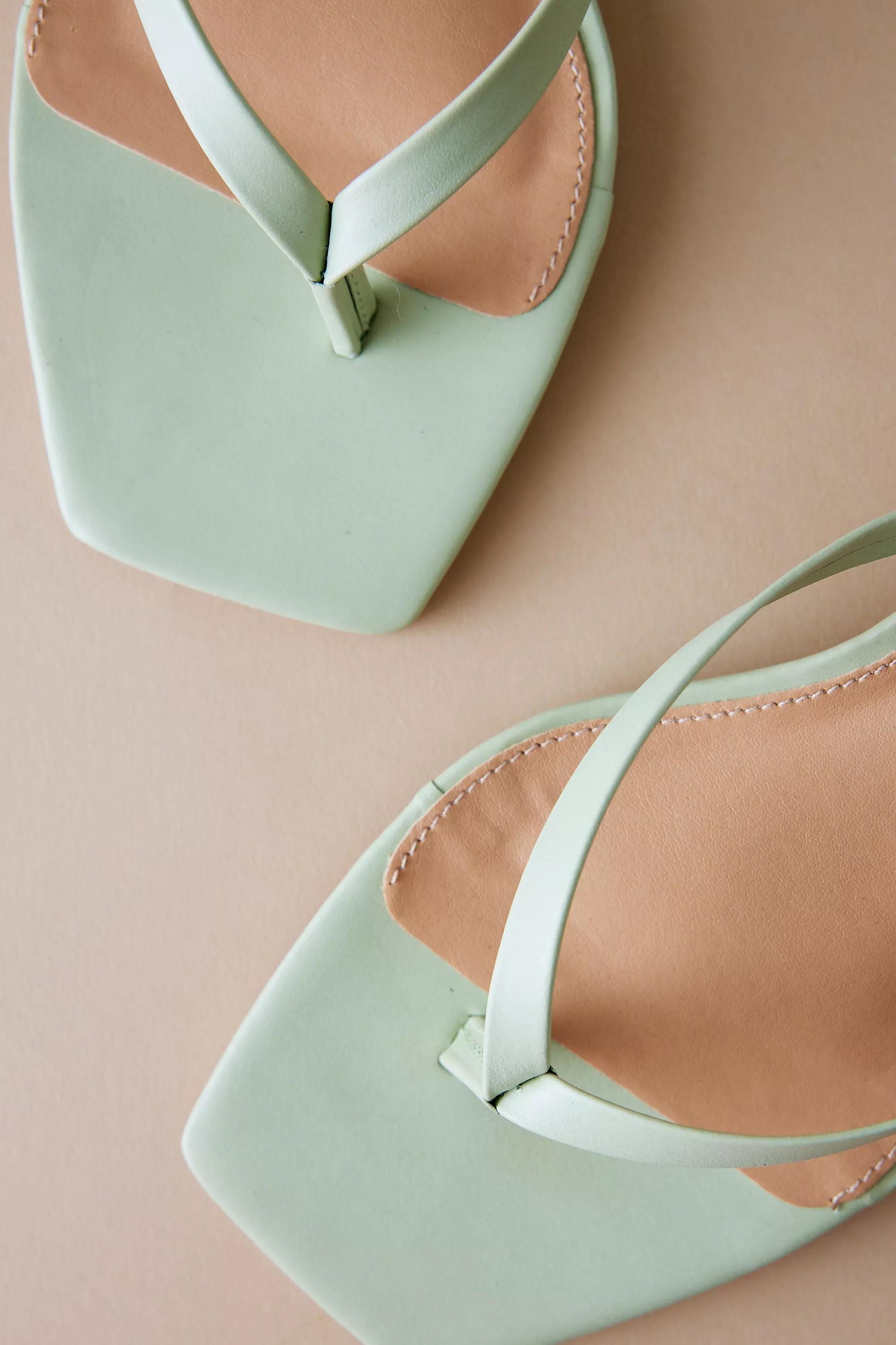 By Anthropologie Thong Kitten Heels, Green, , large image number 1