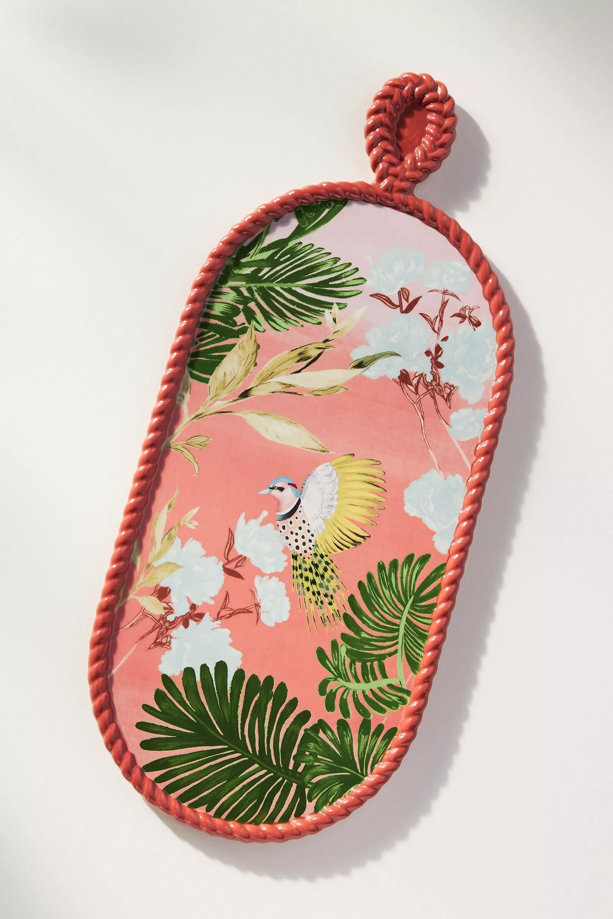 Large Pluma Printed Cheese Board, Pink, A501_0066, large image number 0