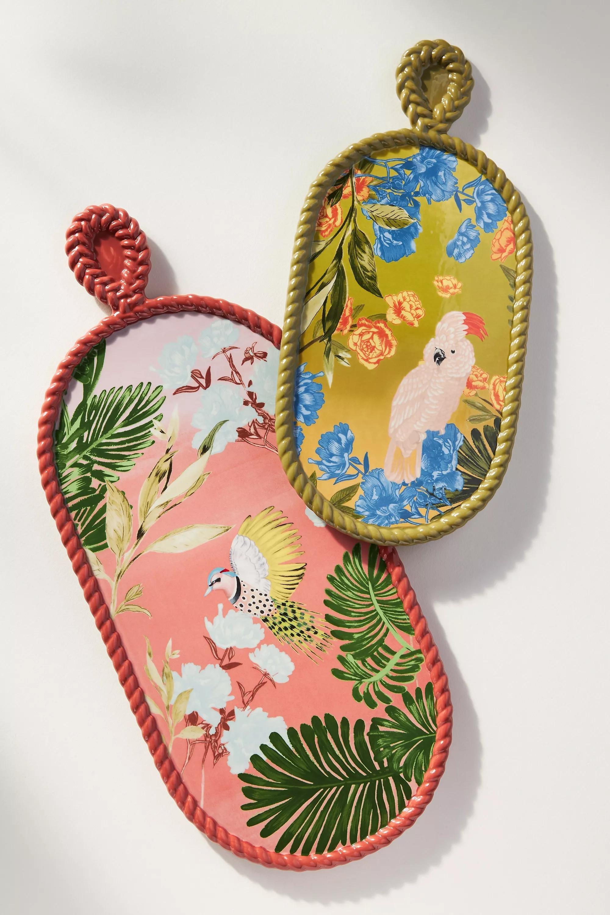 Large Pluma Printed Cheese Board, Pink, A501_0066, large image number 1