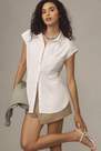 Anthropologie - The Bennet Buttondown Shirt By Maeve: Sleeveless Edition, White