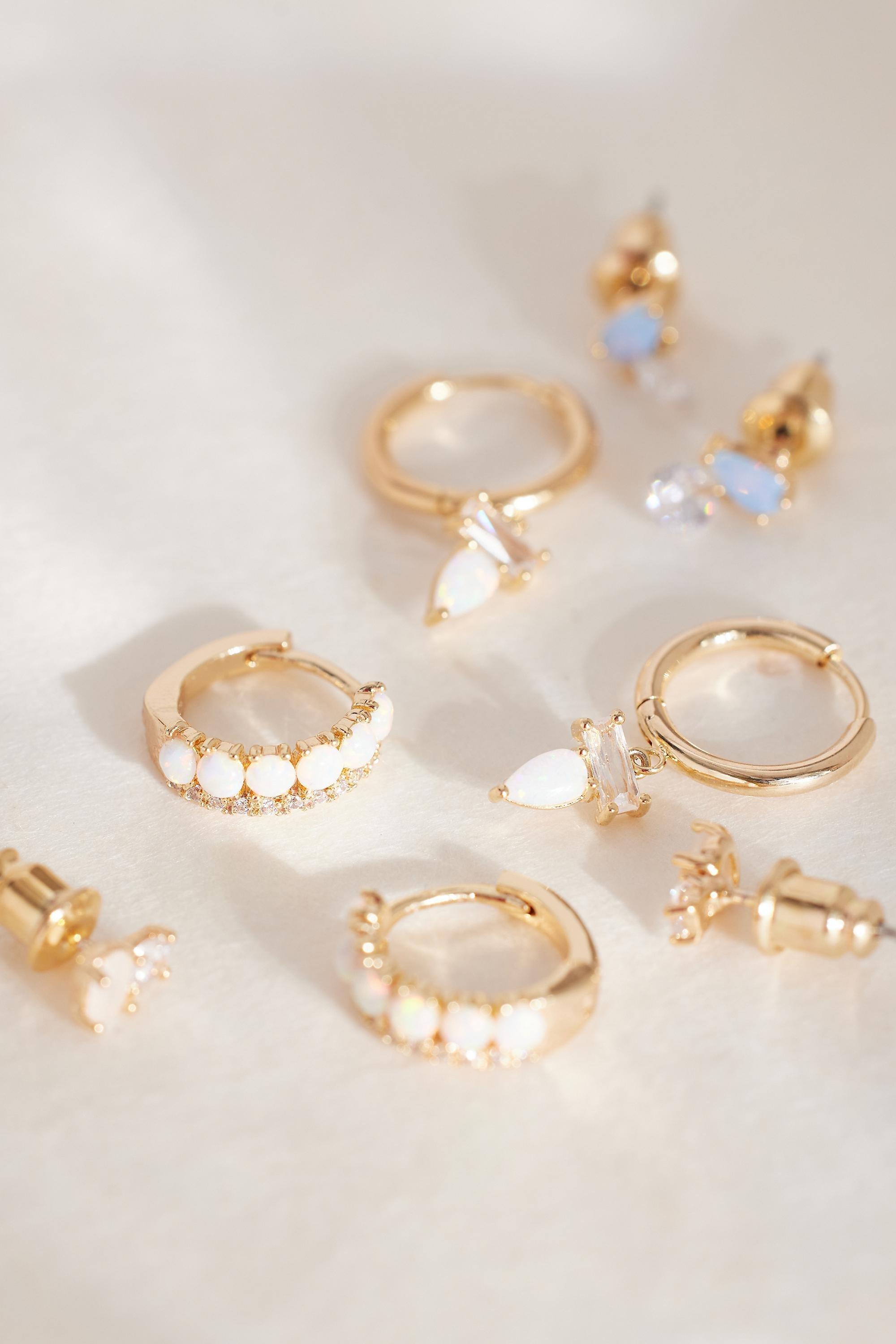 Birthstone Earrings, Set Of 4, Gold, A501_0011, large image number 2