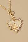 Anthropologie - Gold-Plated Monogram Heart Pendant Necklace, D