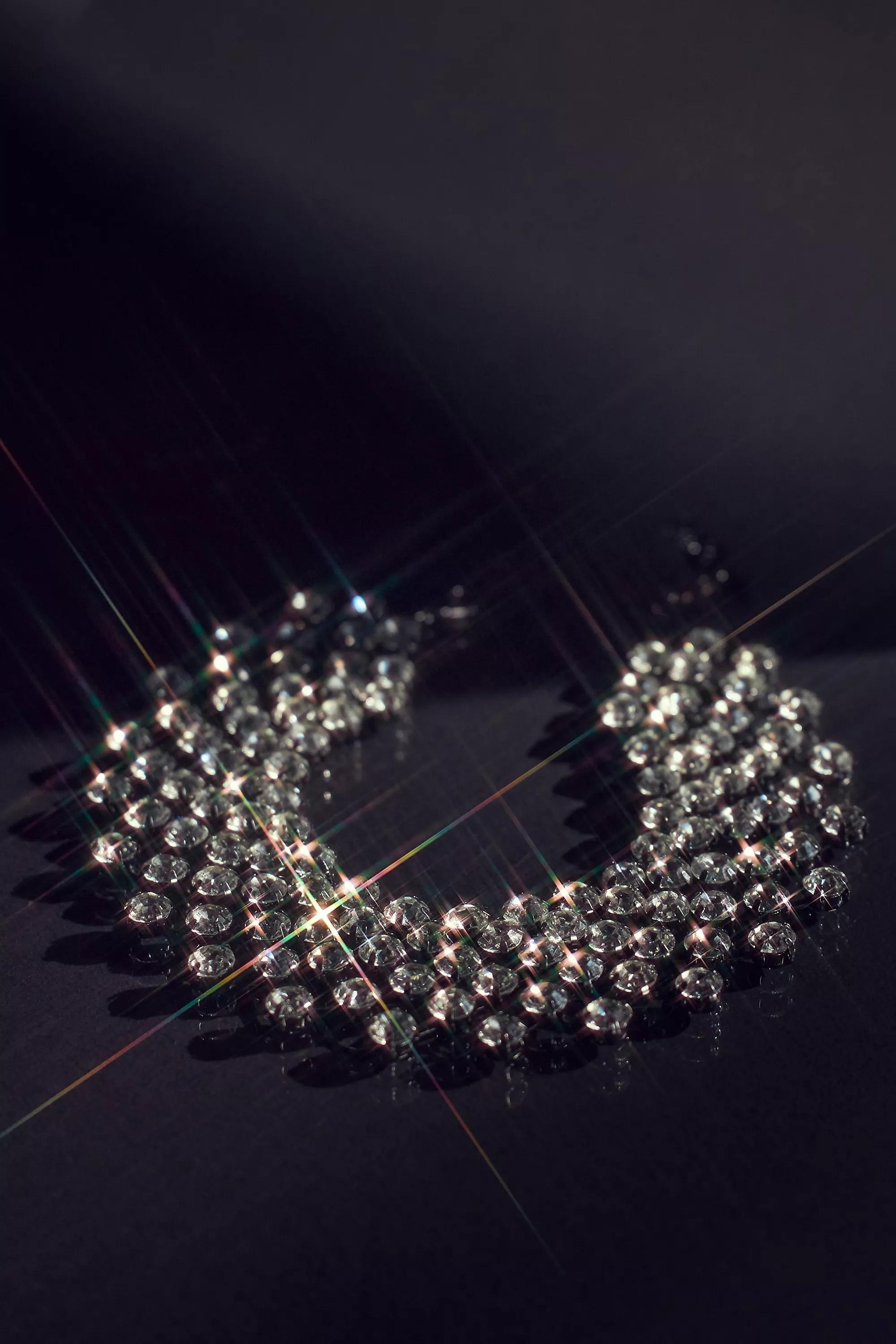 Crystal Collar Necklace, Black, A501_0001, large image number 0