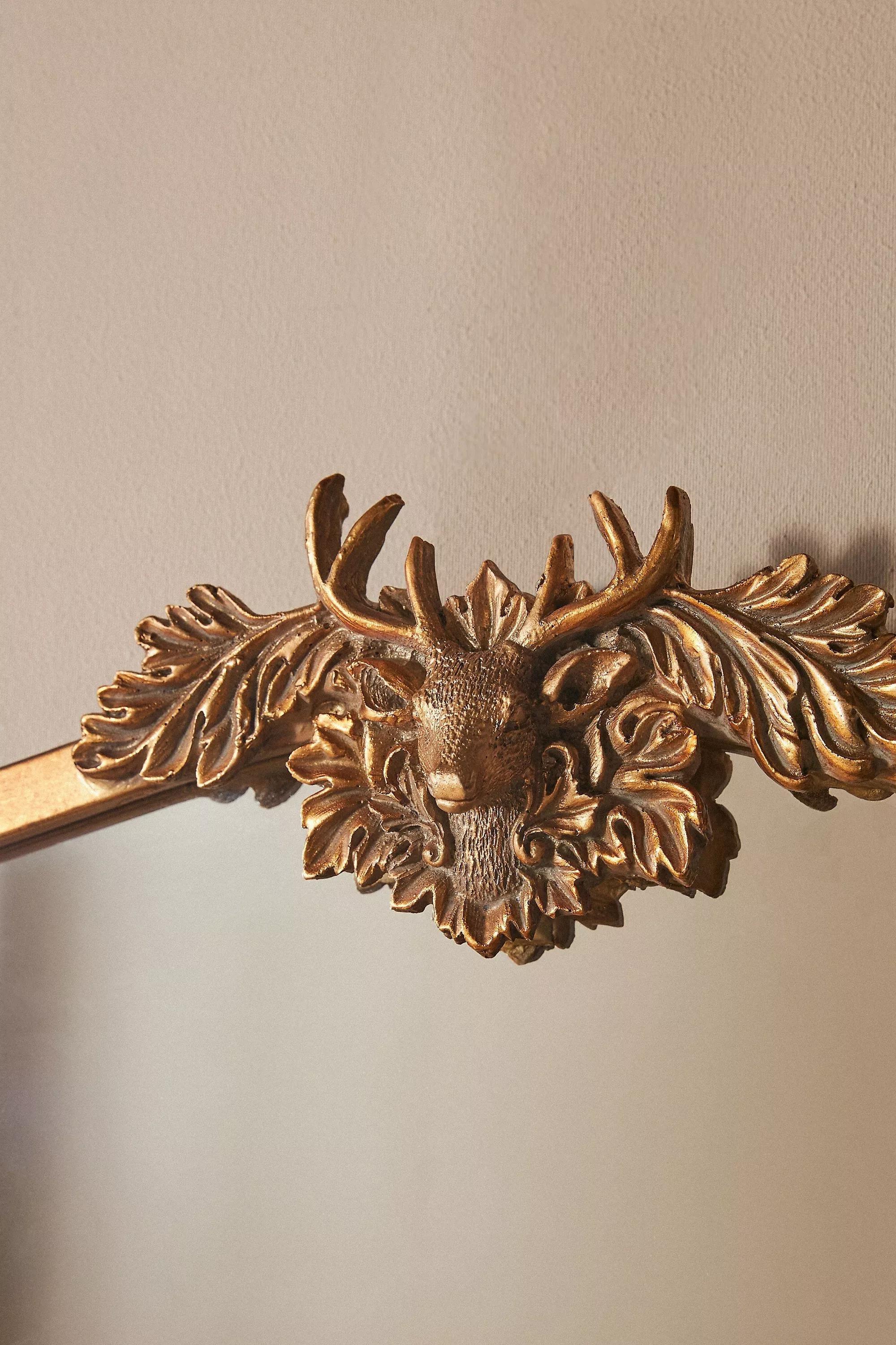 Wooden Manor Mirror, Brown, Brown, medium