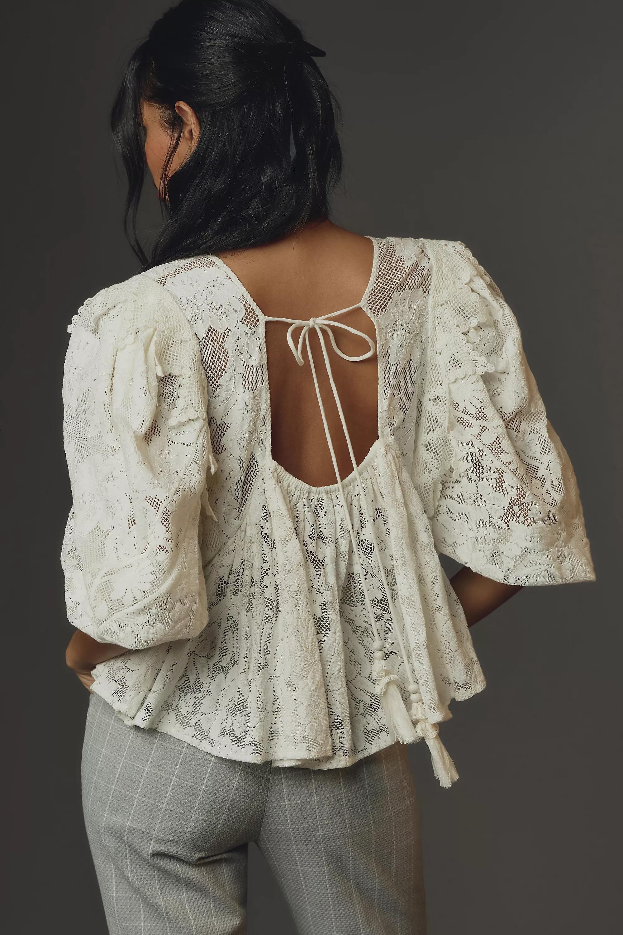Forever That Girl Babydoll Lace Blouse, White, , large image number 3