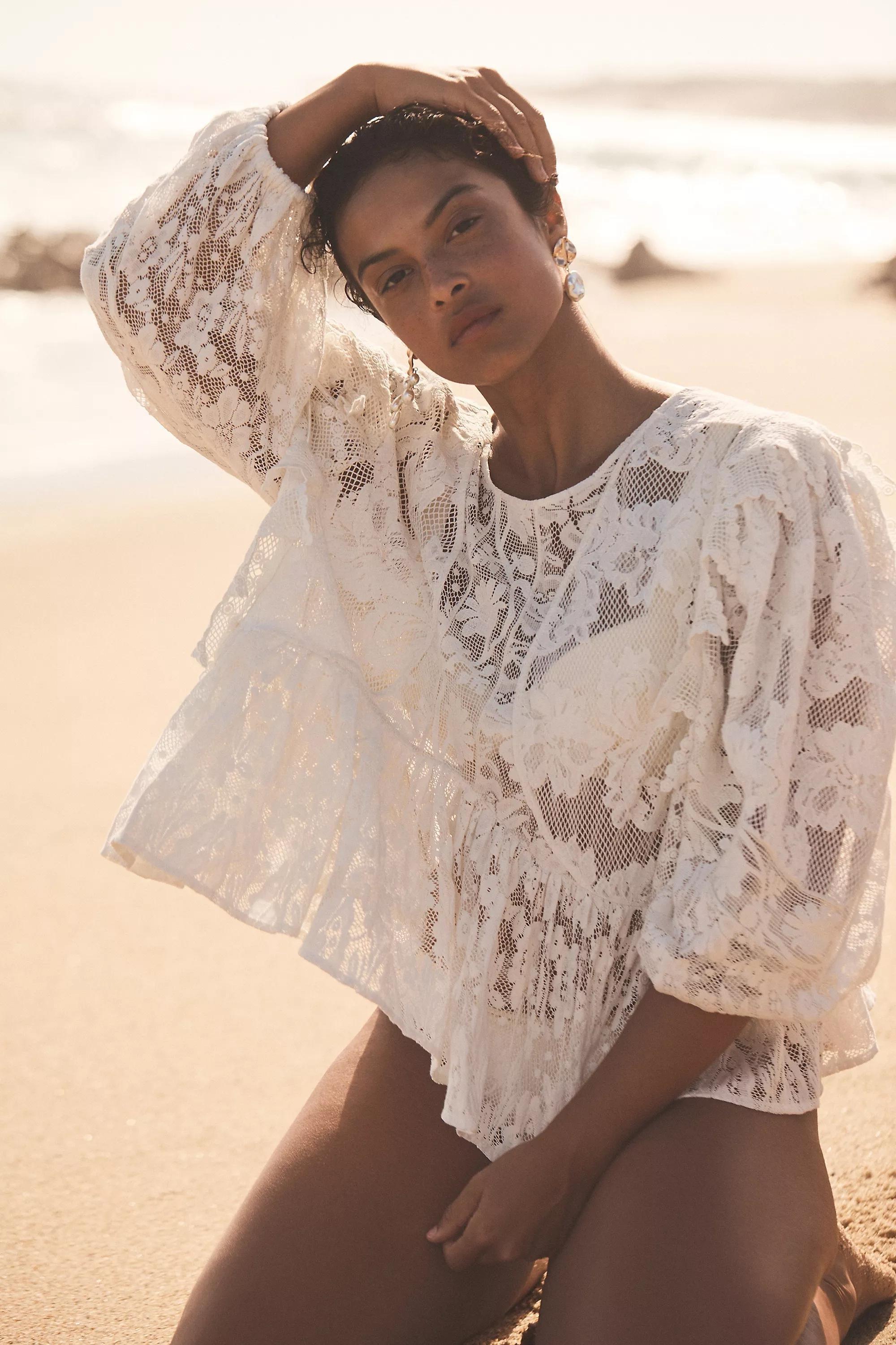 Forever That Girl Babydoll Lace Blouse, White, , large image number 4