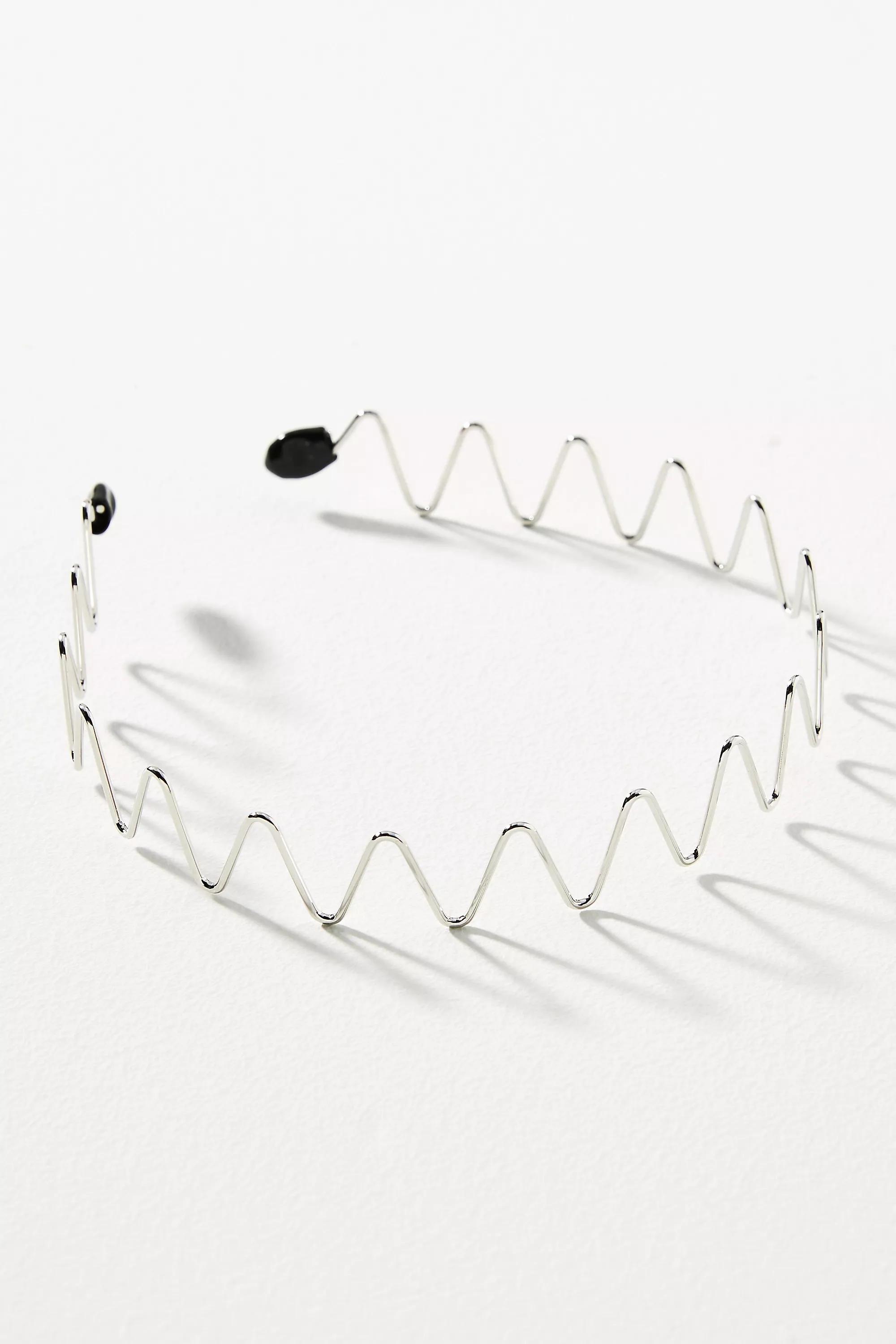 Zig Zag Headband, Silver, A501_0007, large image number 1