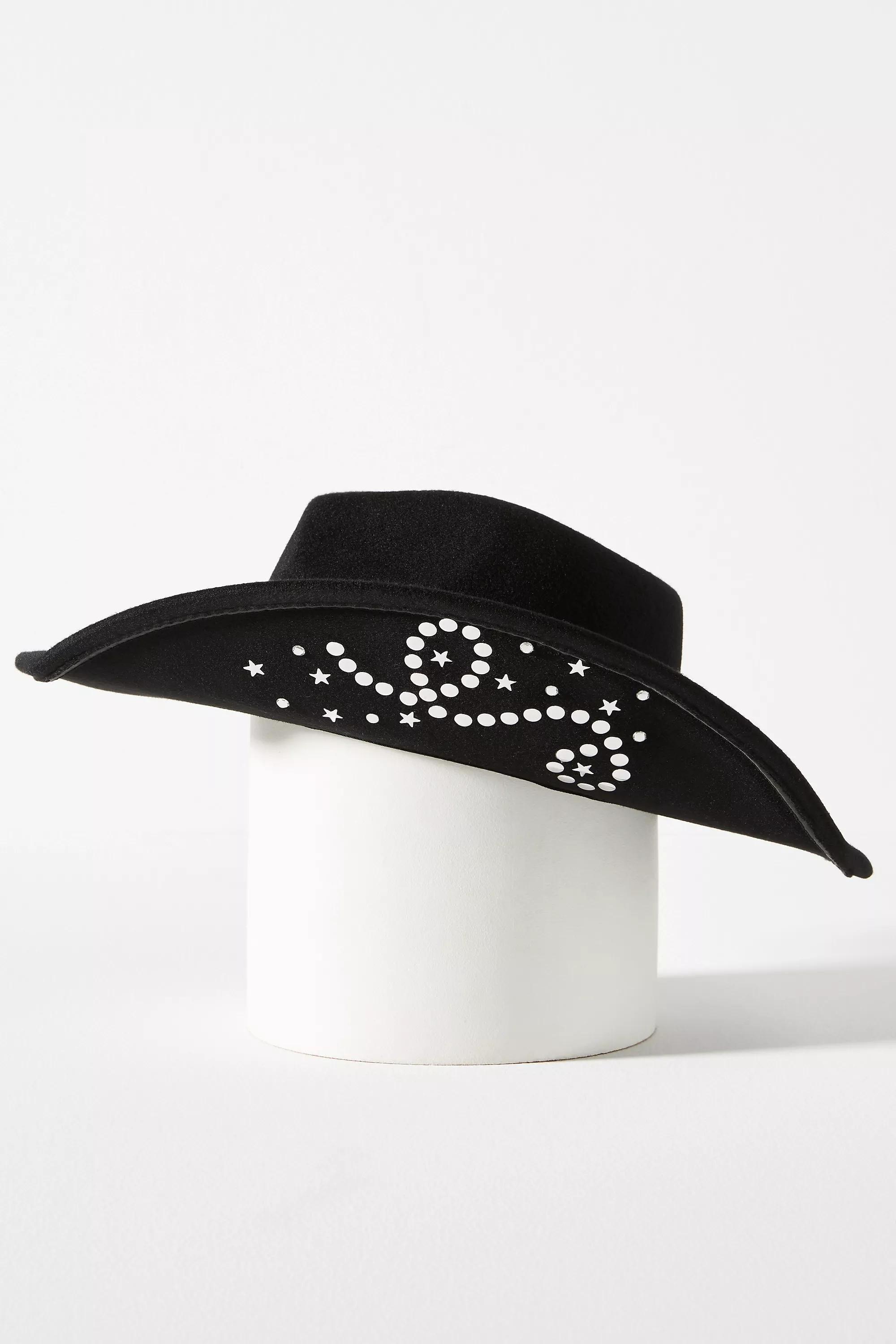 Anthropologie - Studded-Brim Rancher Hat, Black