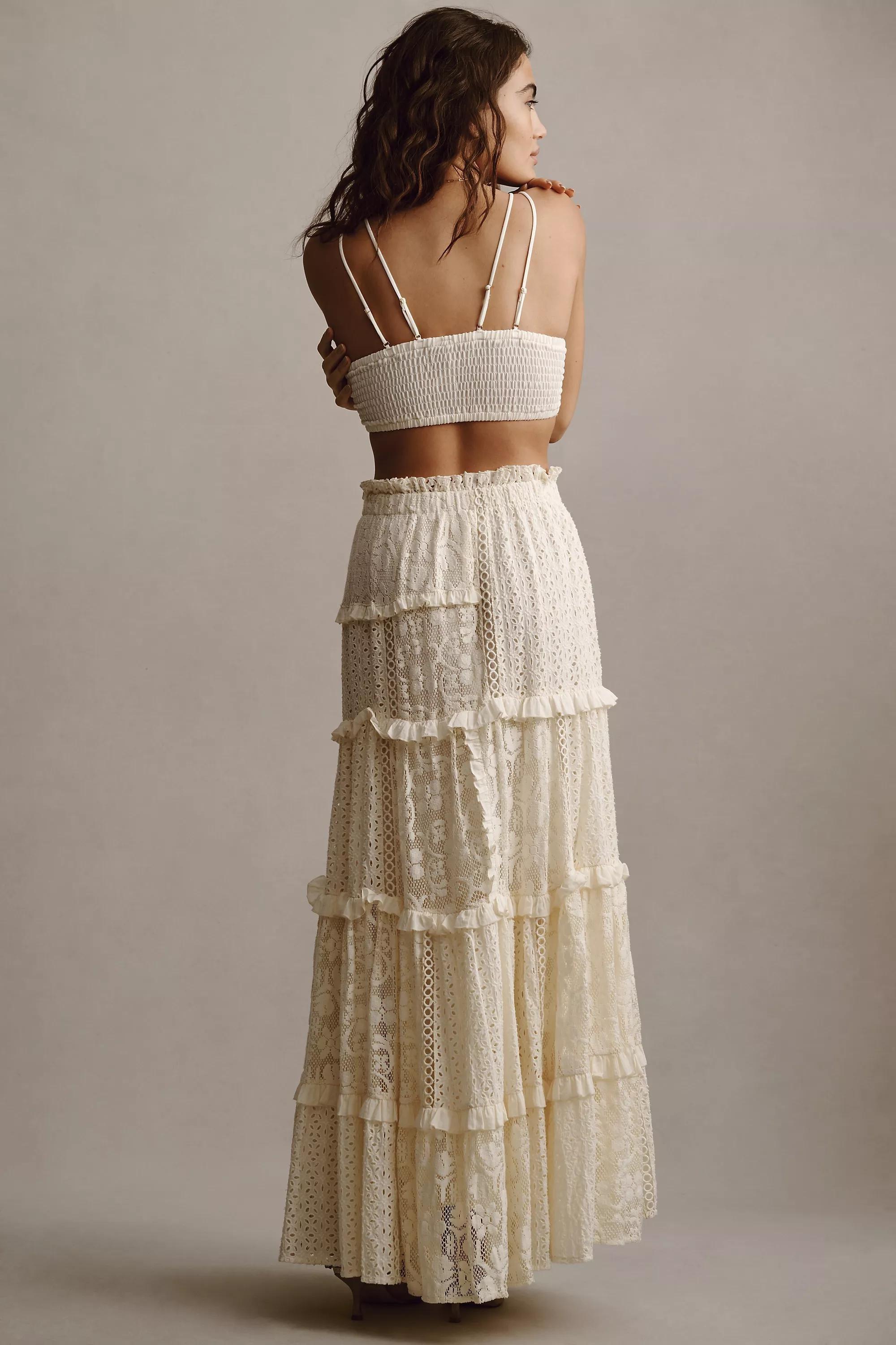 Forever That Girl Tiered Lace Maxi Skirt, Cream, A501_0012, large image number 3