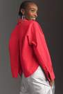 Anthropologie - Pilcro Placket Back-Slit Cotton Shirt, Red