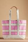 Anthropologie - Maeve Striped Canvas Tote Bag, Pink