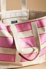 Anthropologie - Maeve Striped Canvas Tote Bag, Pink