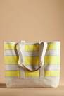 Anthropologie - Maeve Striped Canvas Tote Bag, Yellow