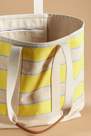 Anthropologie - Maeve Striped Canvas Tote Bag, Yellow