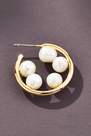 Anthropologie - Gold-Plated Inner Pearl Hoop Earrings Gold