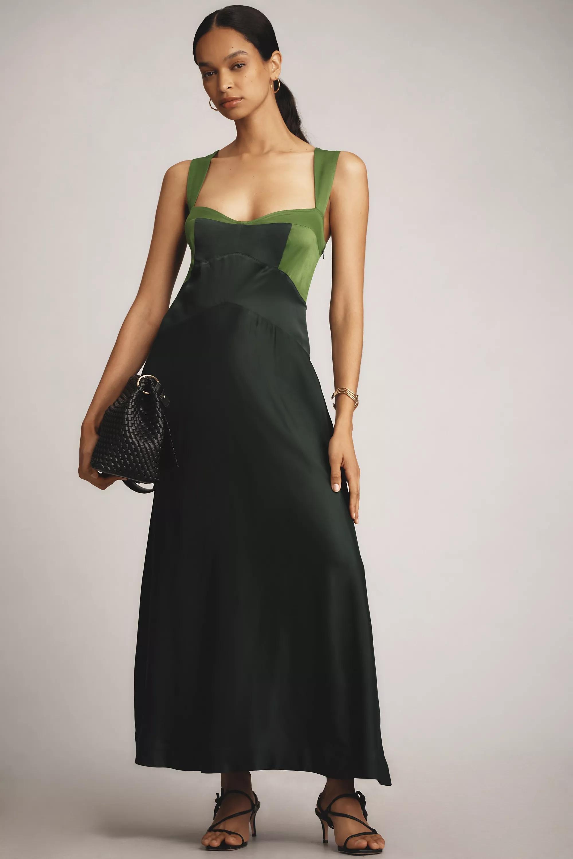Maeve Sleeveless Seamed Midi Slip Dress, Multicolour, , large image number 0