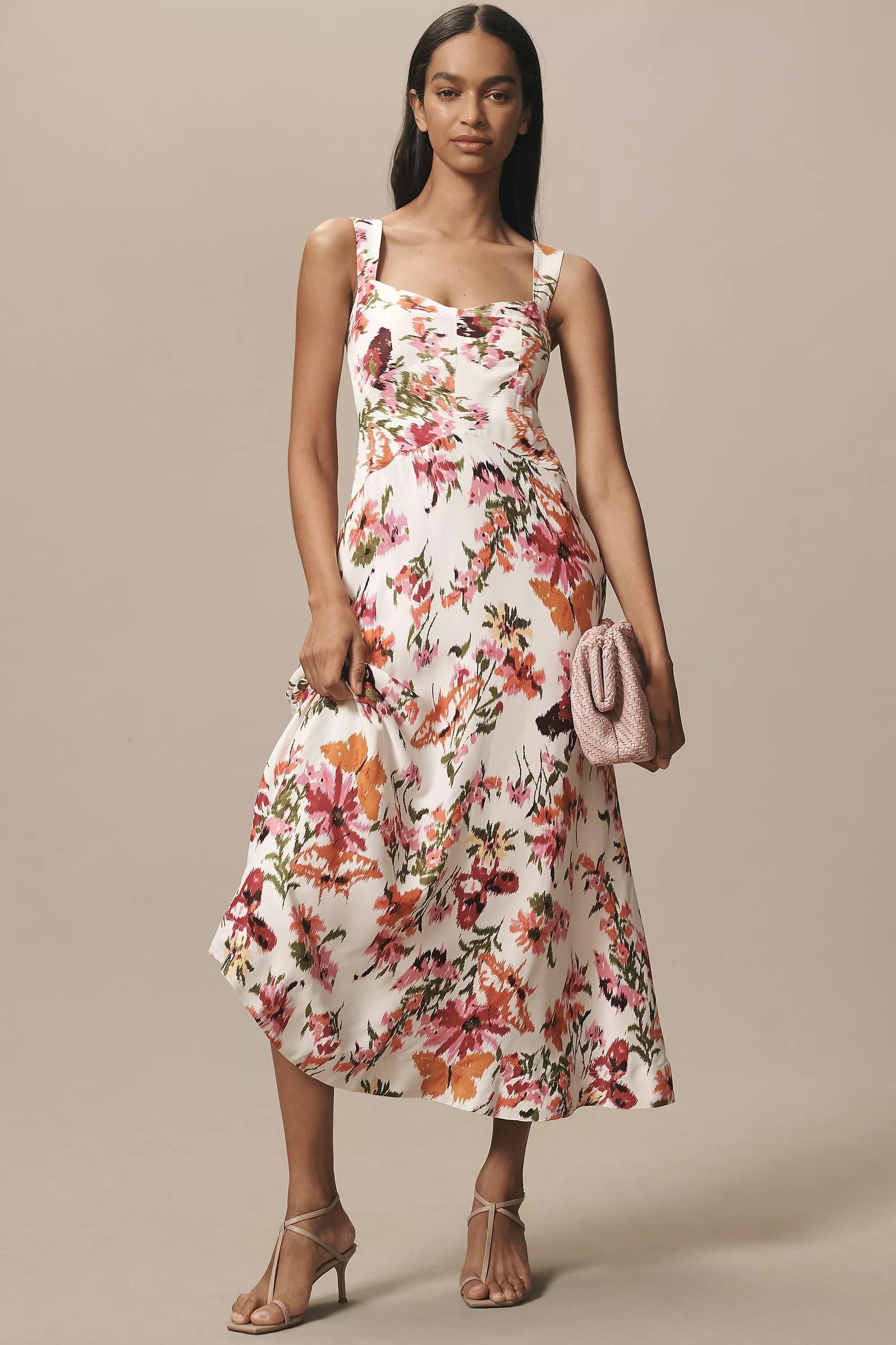 Anthropologie Dress Women Floral Slip Brunch Midi, , large image number 0