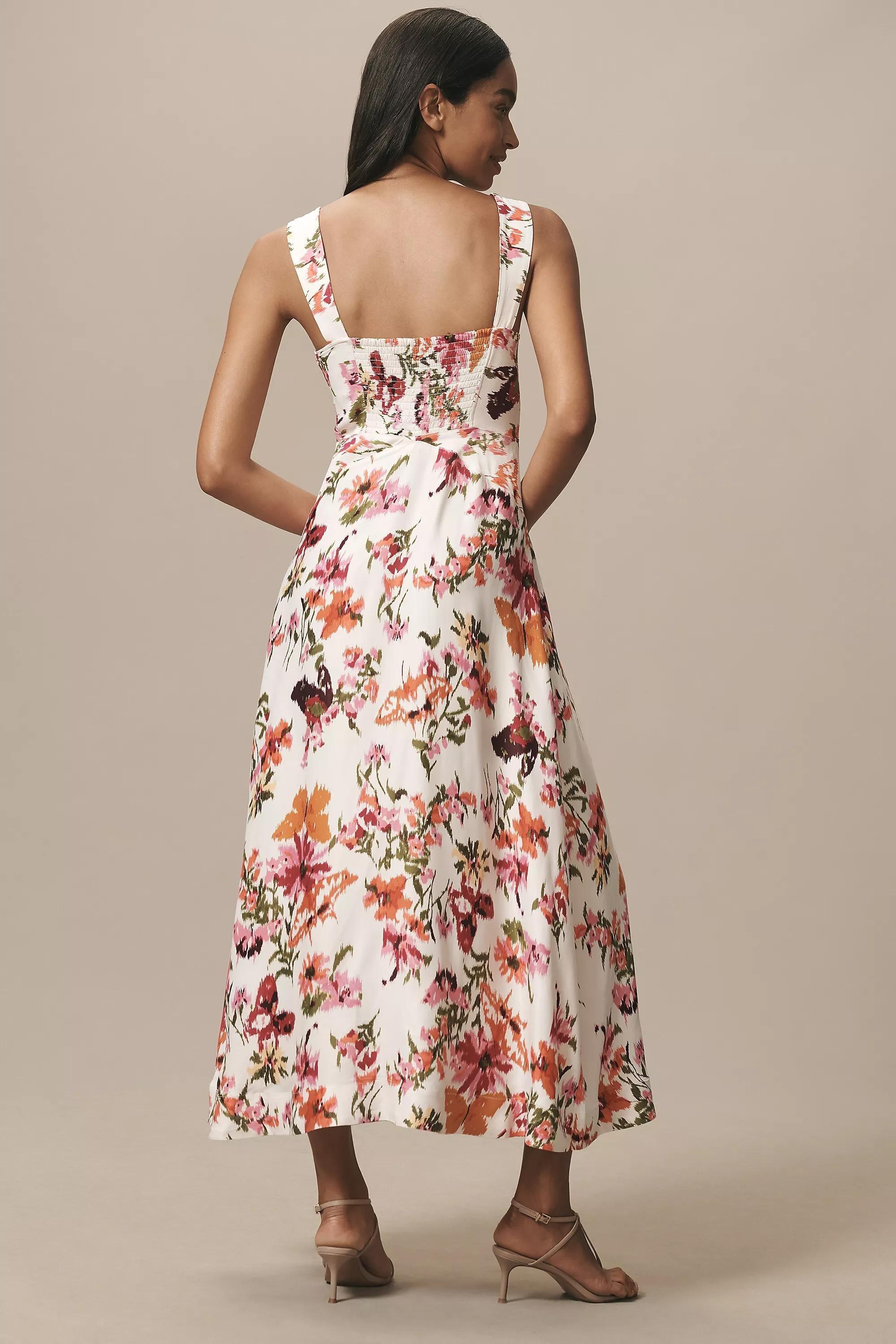 Anthropologie Dress Women Floral Slip Brunch Midi, , large image number 1