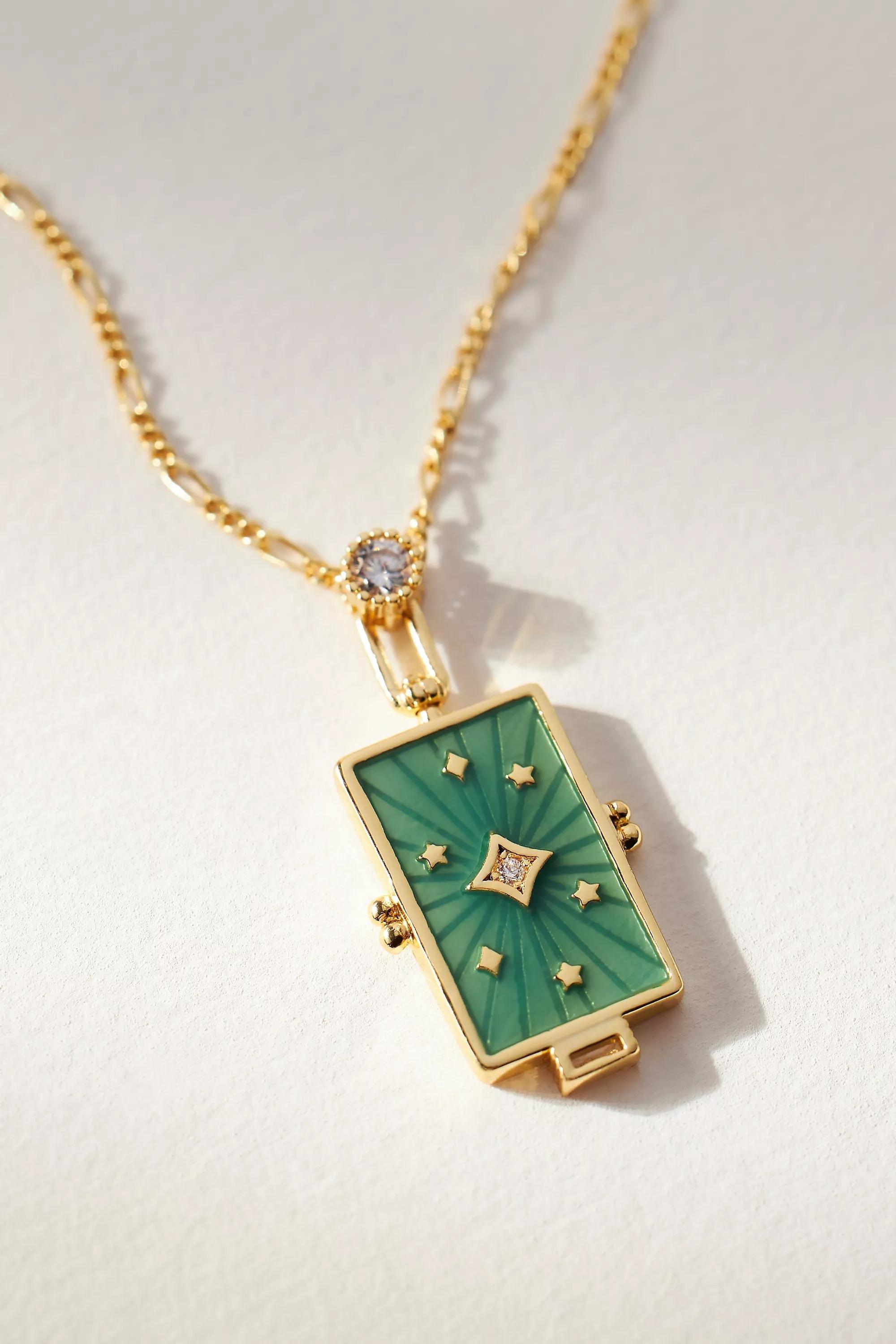 Mystic Pendant Necklace, Green, A501_0030, large image number 0