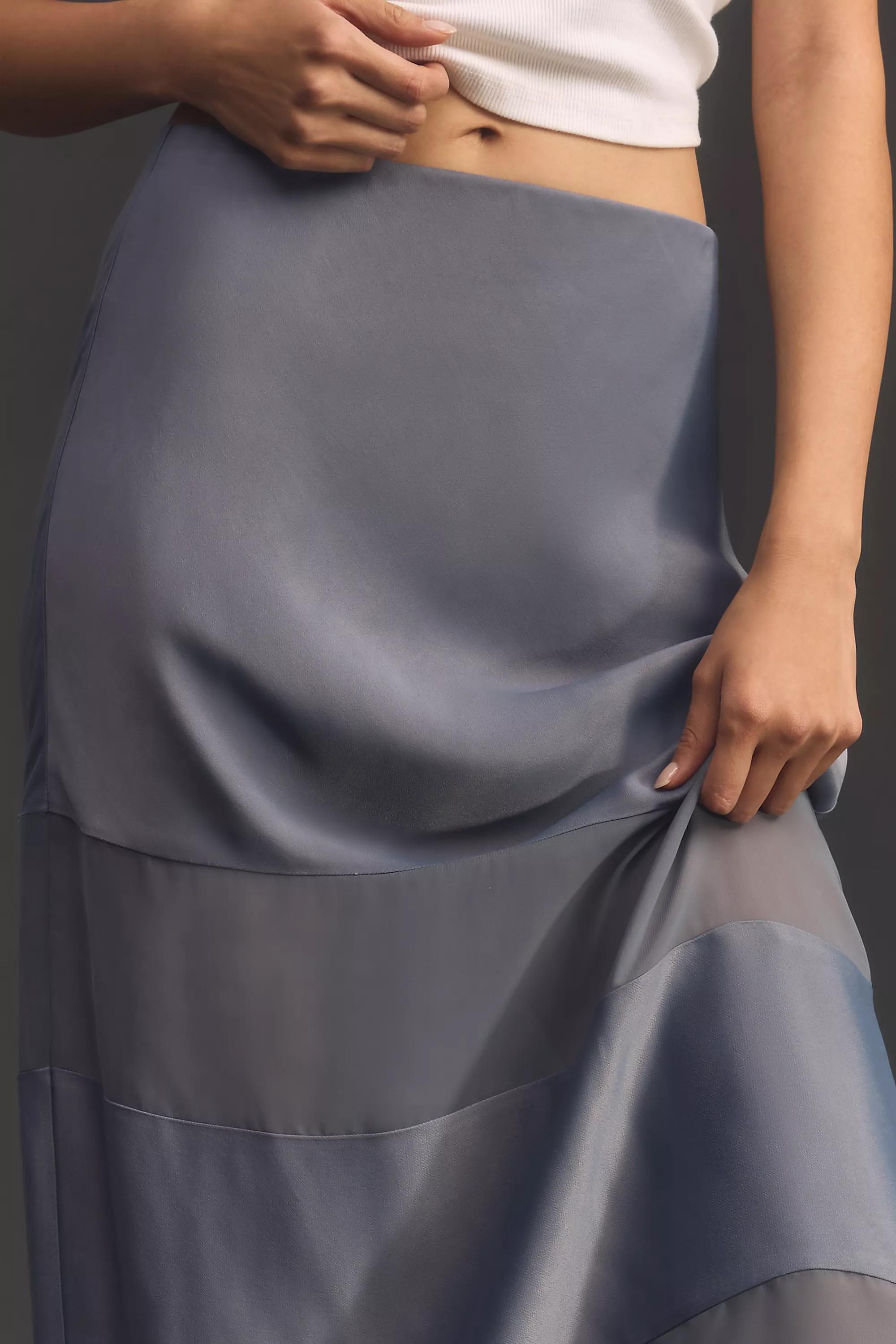 Sheer Stripe Slip Maxi Skirt, Grey, , large image number 3