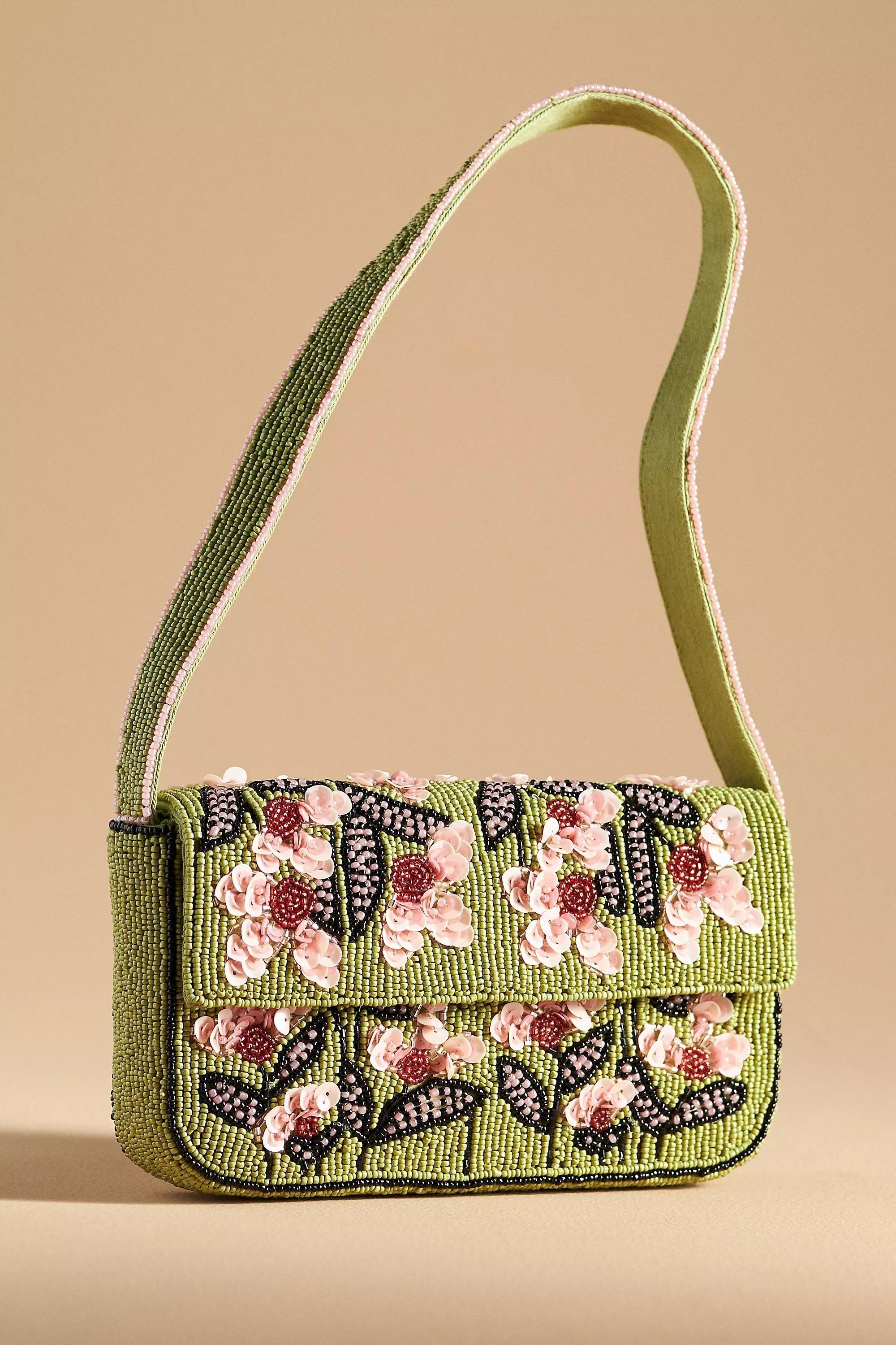 The Fiona Beaded Bag: Bloom Edition, Green, A501_0030, large image number 0
