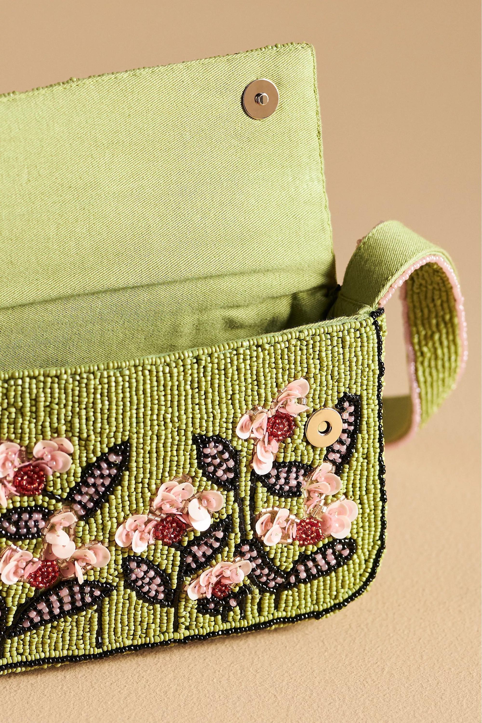 The Fiona Beaded Bag: Bloom Edition, Green, A501_0030, large image number 2