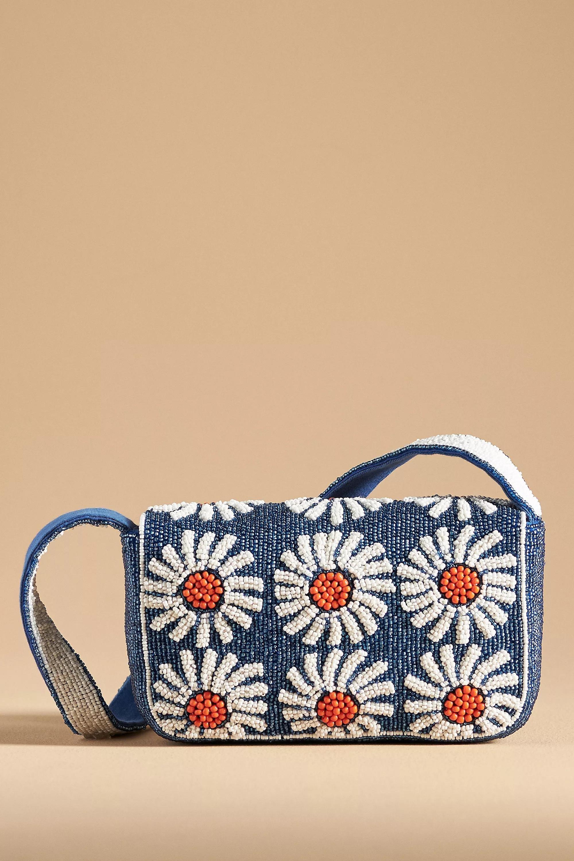 Anthropologie - The Fiona Beaded Bag: Bloom Edition, Blue