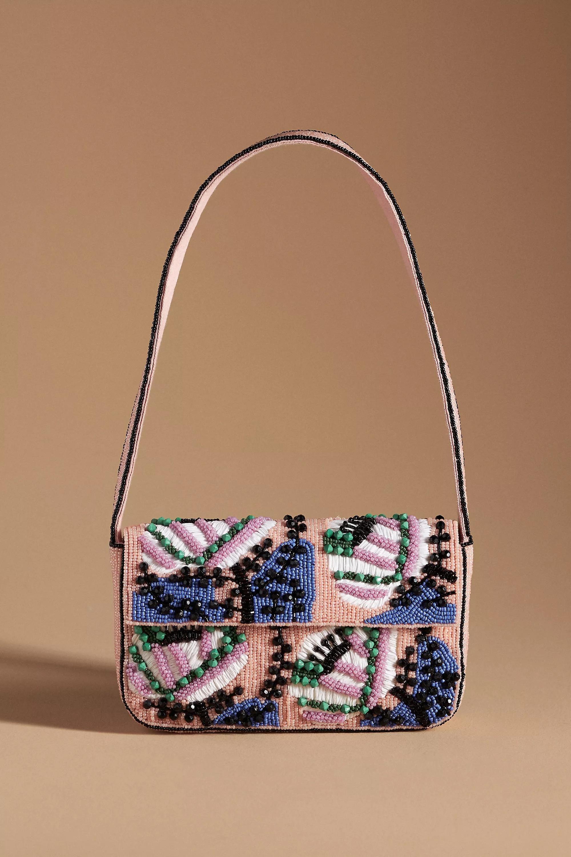 Anthropologie - The Fiona Beaded Bag: Bloom Edition, Pink