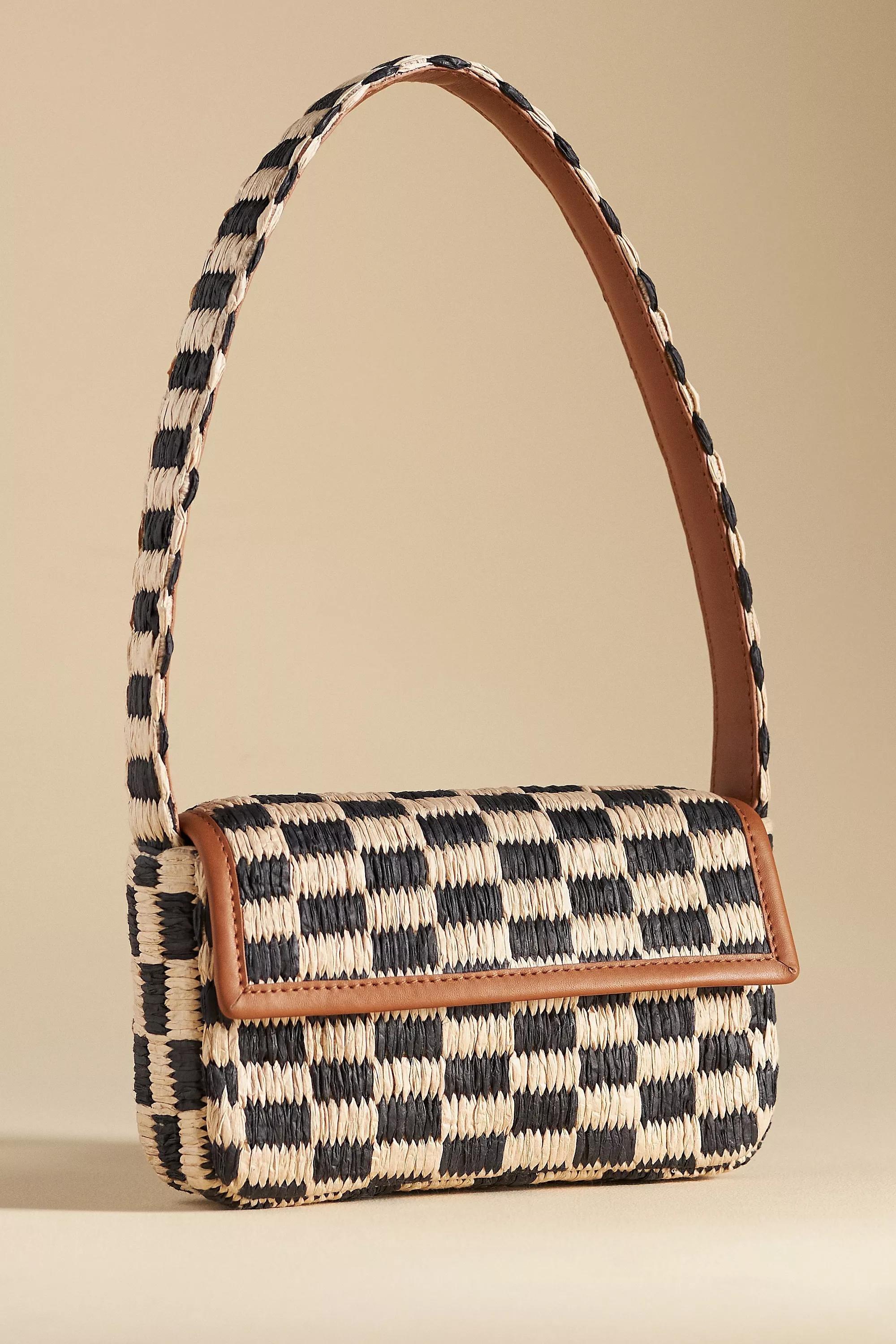 The Fiona Shoulder Bag: Raffia Edition, Black, A501_0001, large image number 1