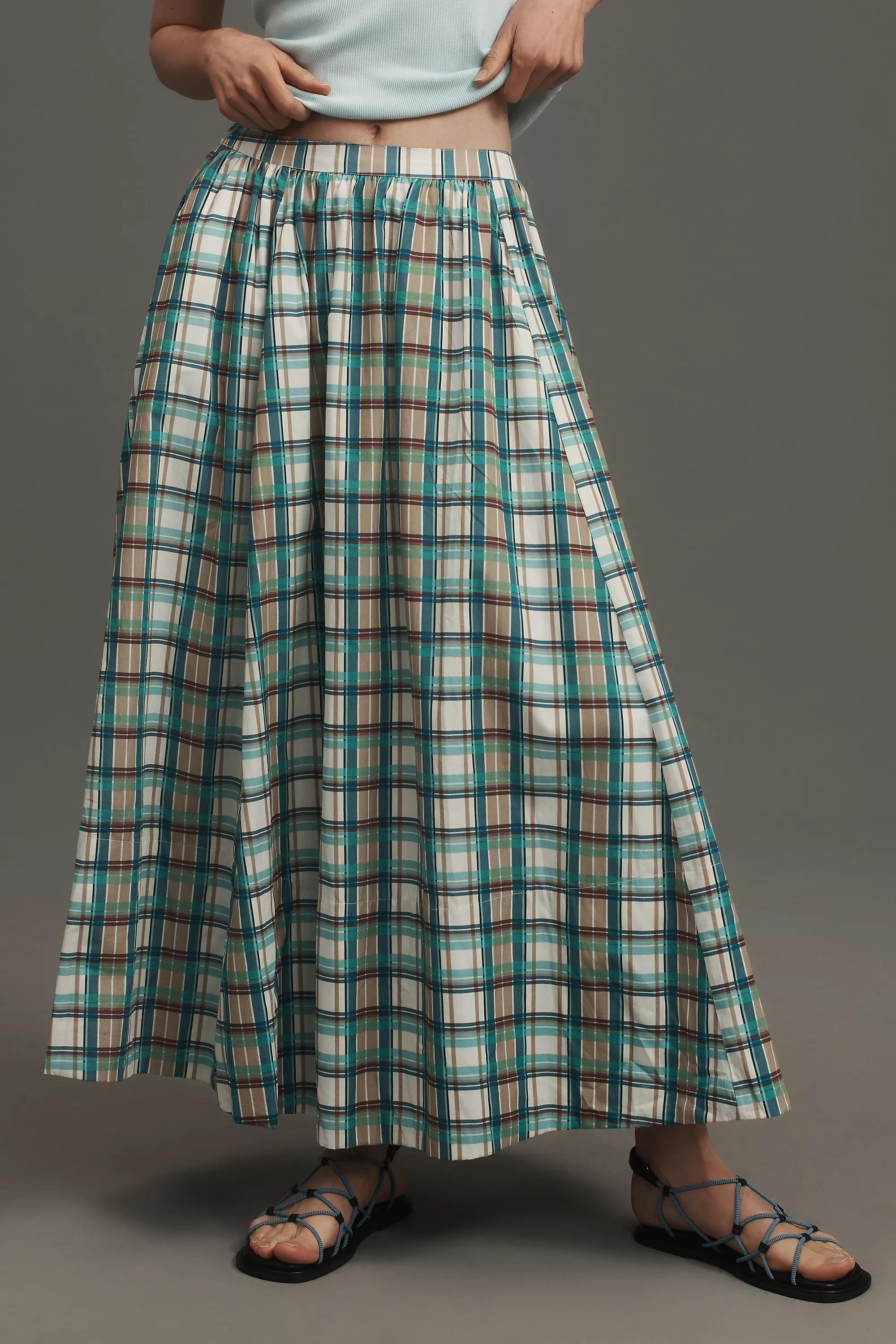 TURQUOISE Maeve Poplin Printed Midi Skirt, A501_0046, large image number 2
