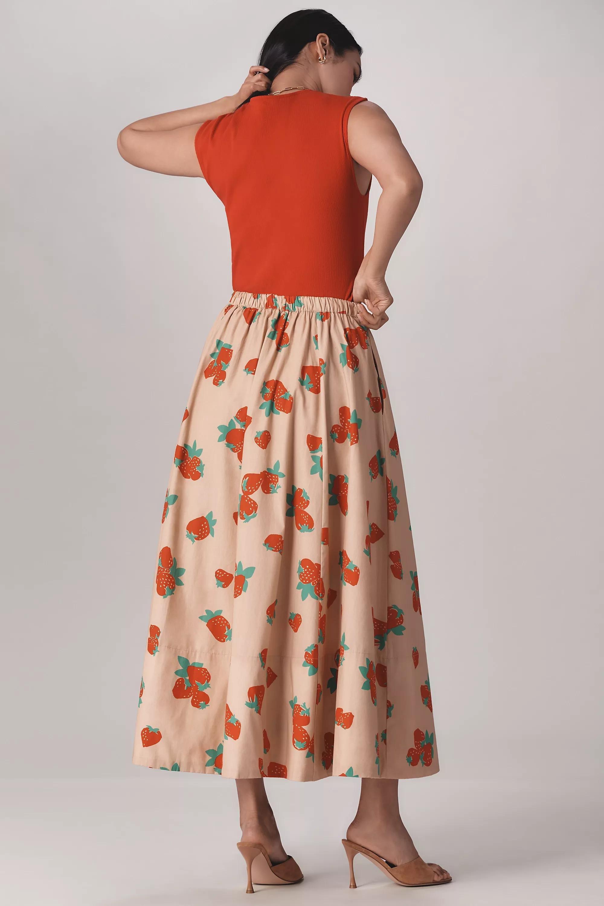 Anthropologie Floral Flared Brunch Midi, , large image number 2