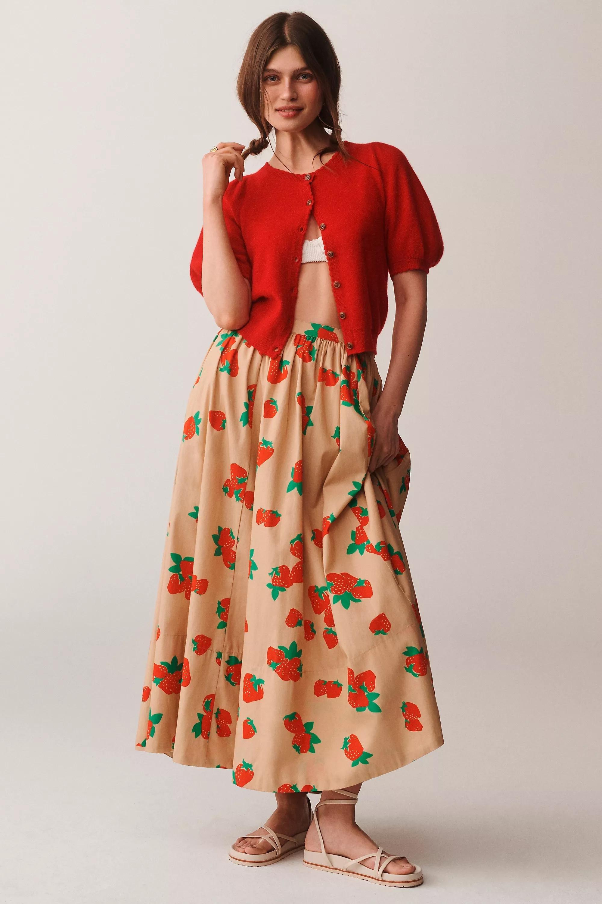 Anthropologie Floral Flared Brunch Midi, , large image number 4