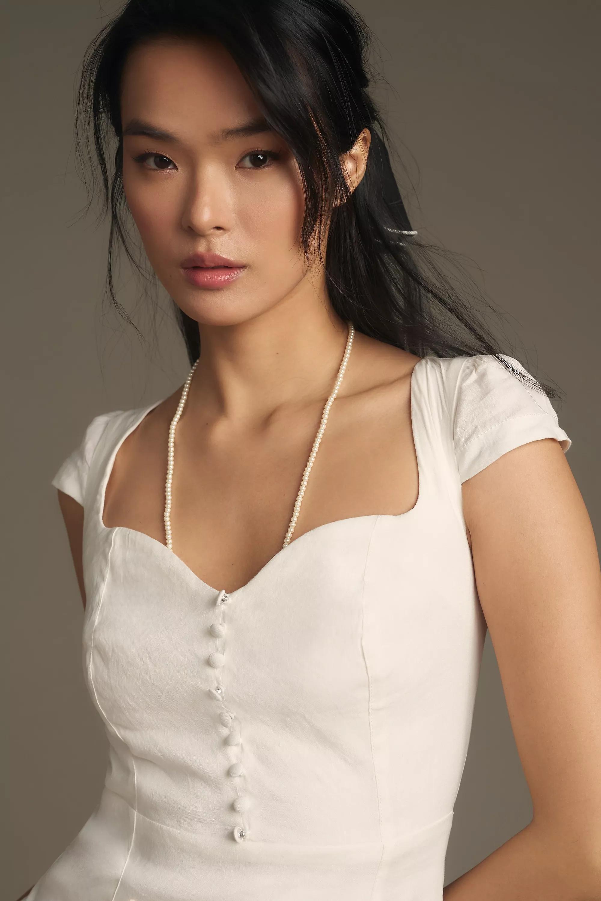 The Cecily Fit & Flare Sweetheart Midi Dress By Maeve, White, , large image number 2