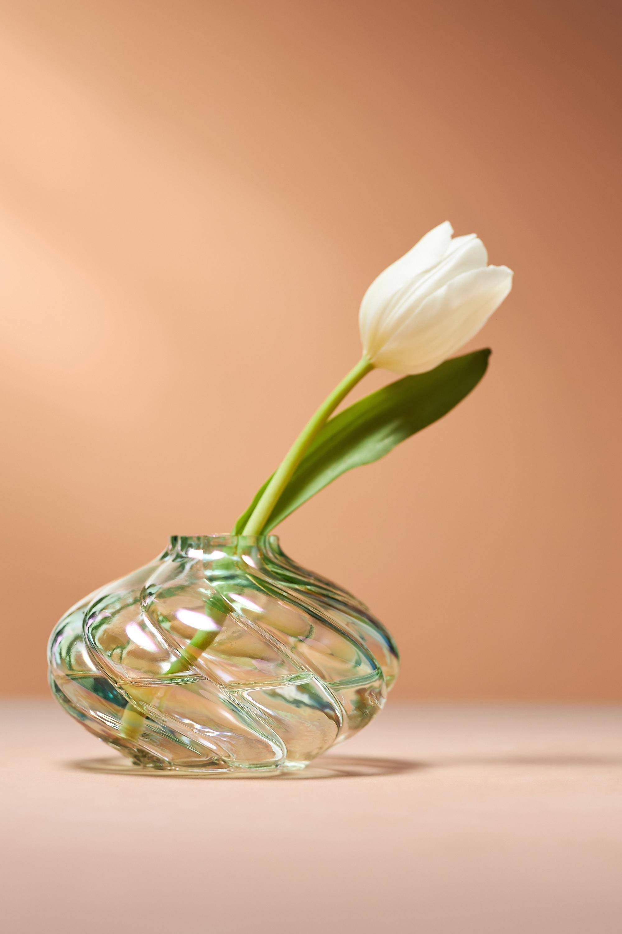 Corinne Twisted Glass Vase, Green, , large image number 0
