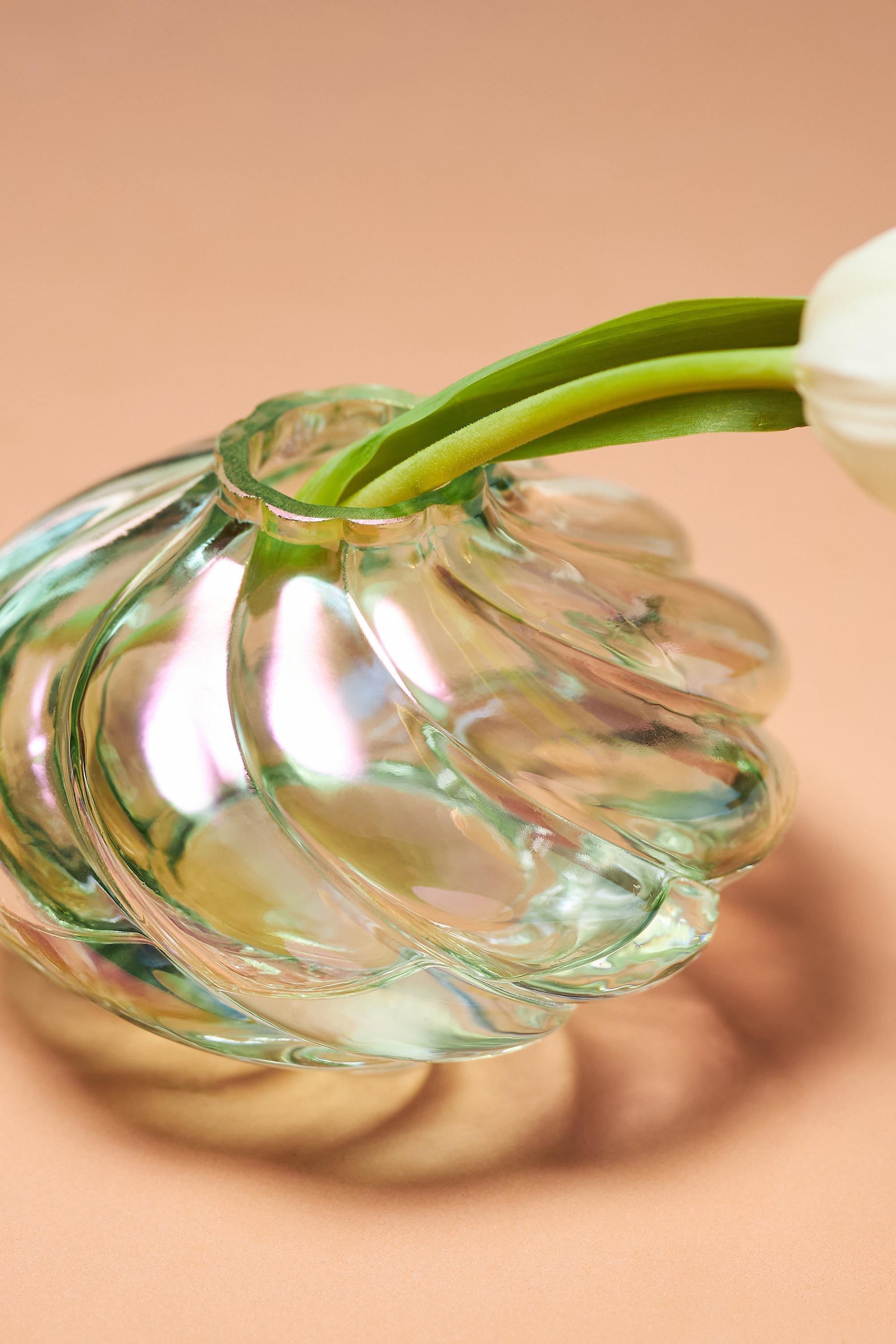 Corinne Twisted Glass Vase, Green, , large image number 1